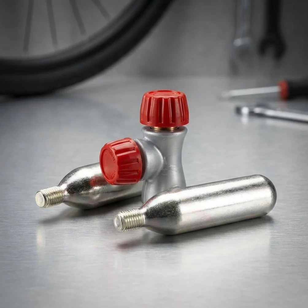 ON BIKE Erogatore CO2 16g Filettato Kit Gonfiaggio Pneumatici Rapido 2 Cartucce