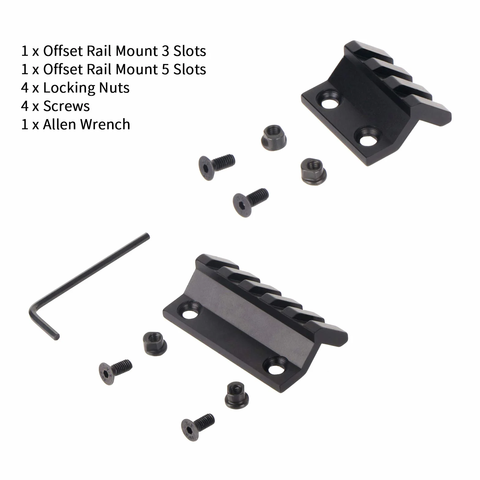 Picatinny Keymod Offset Rail Mount 45 Stopni 2.17" L Adatto per Binari Keymod 2 Sztuk (3 Slot, 5 Slot)