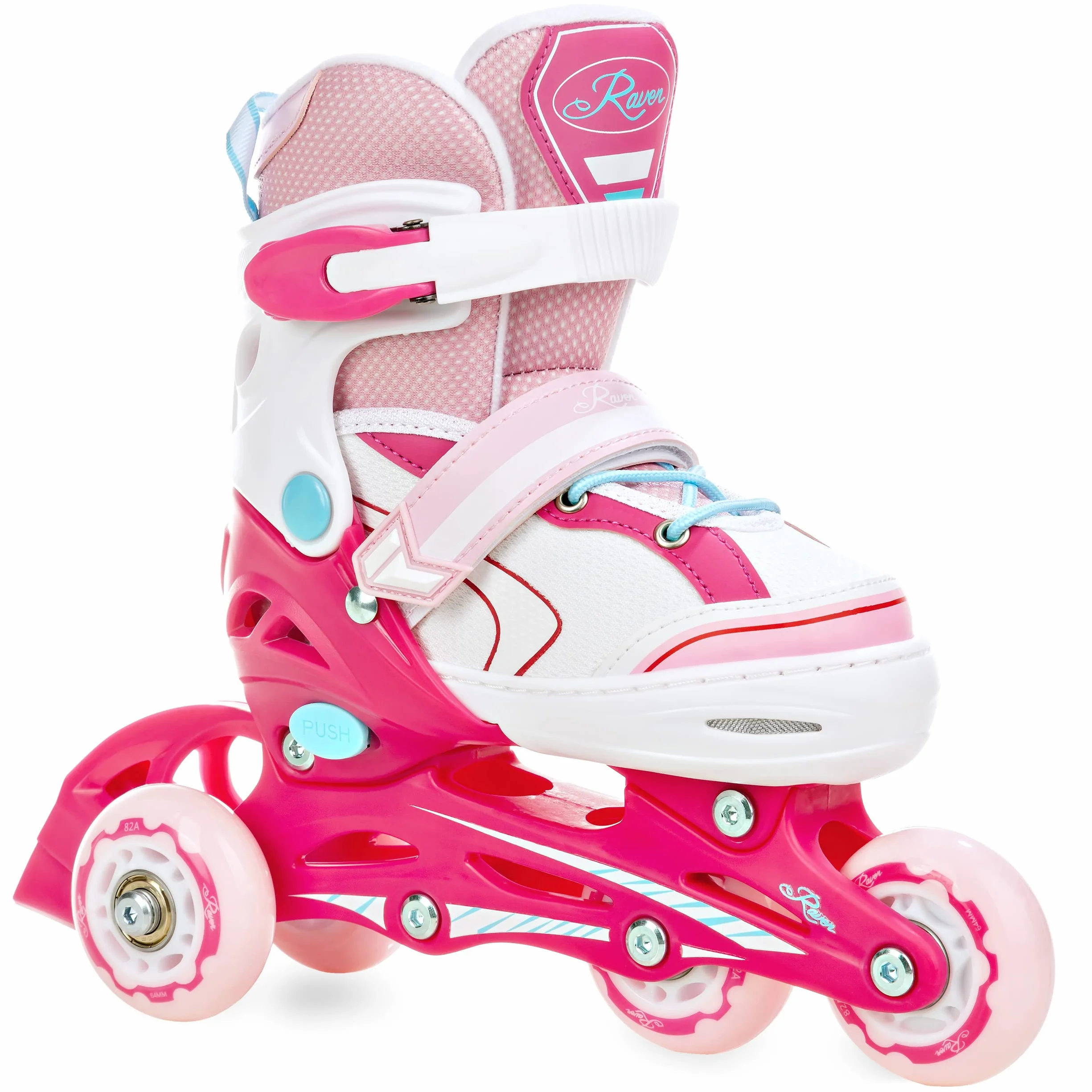Pattini a rotelle per bambini 3 in 1 regolabili Raven con pattini quad