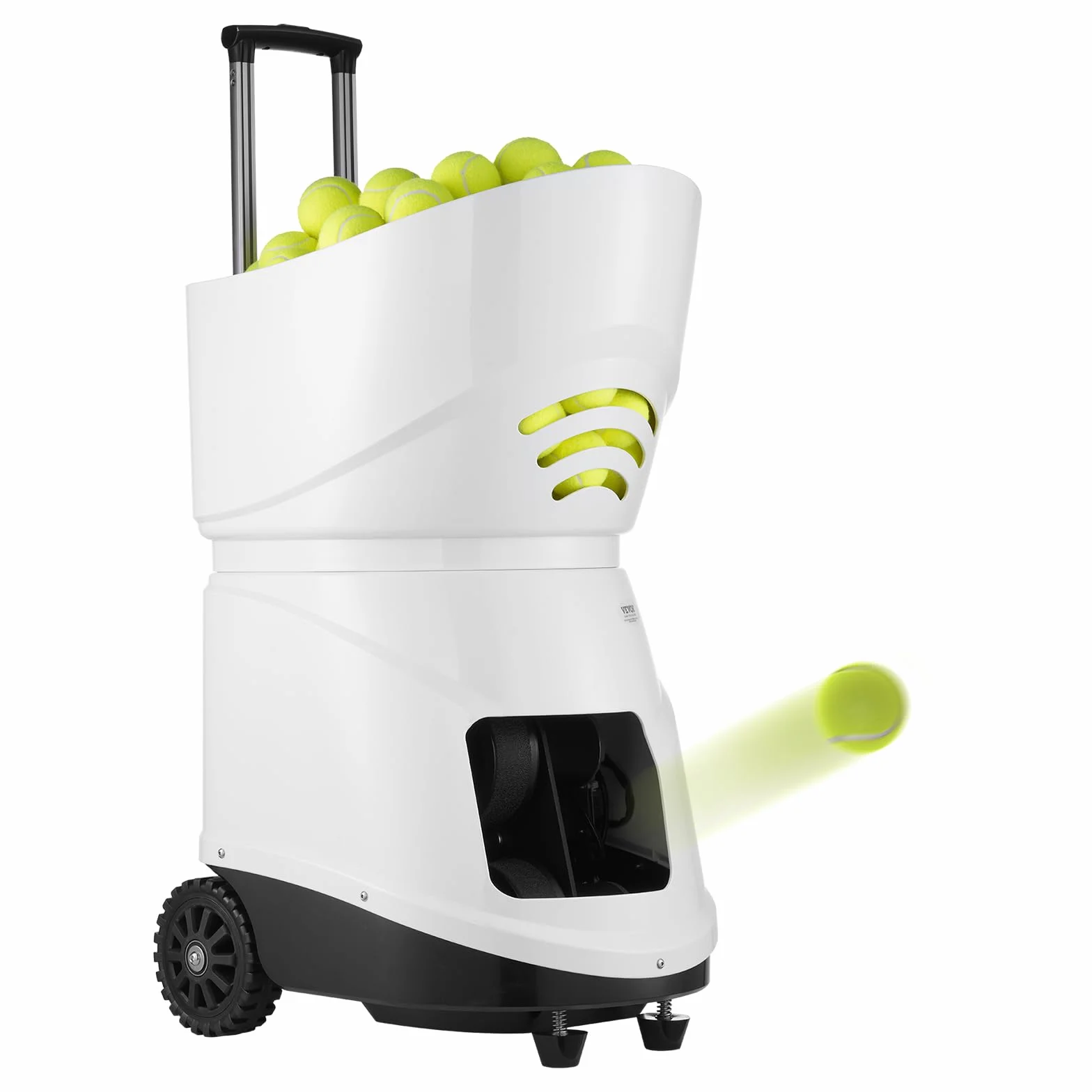 VEVOR Lancia Palline Tennis Automatico Portatile, Macchina per Palline da Tennis, Lanciatore 150 Palline, Trapano Multimodale 5 Motori, Batteria Ricaricabile, Controllo Remoto App