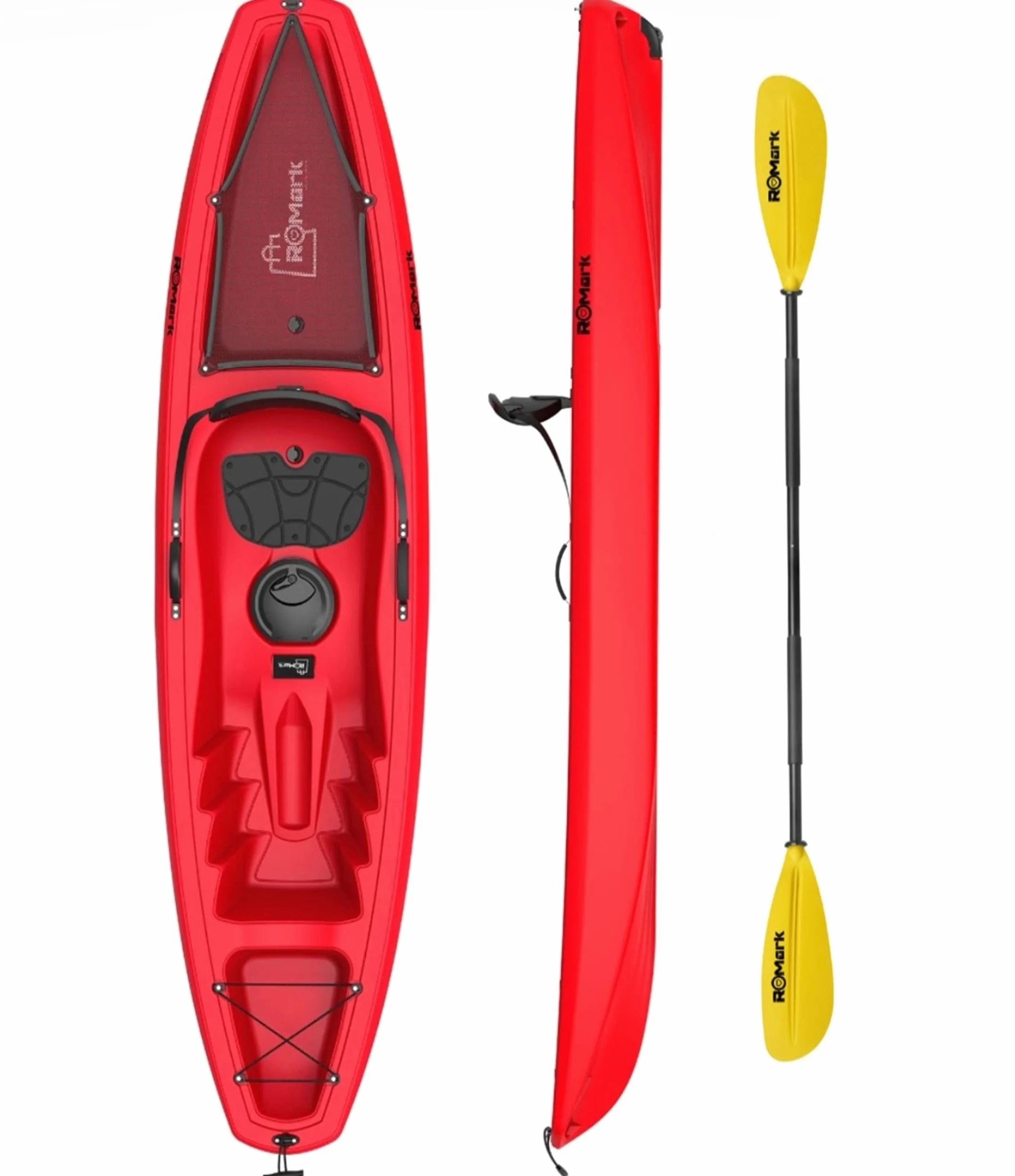 ROMARK Kayak - Canoa da 267 cm - 1 gavone + 1 pagaia + 1 seggiolino + 1 ruotino mare sport lago
