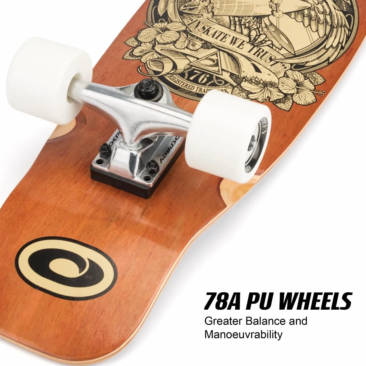 Osprey Unisex Singolo kicktail Complete Skateboard Cruiser