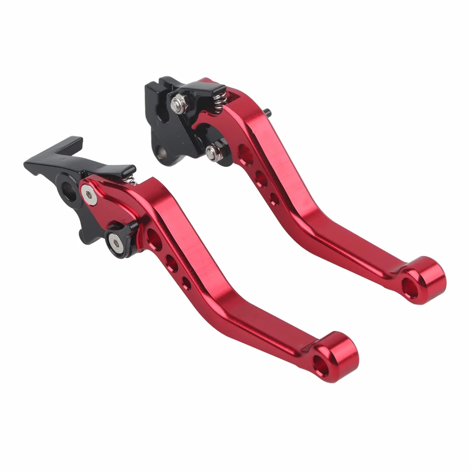 OUKENS Leva della frizione del freno, 2 pezzi Unniversal Motocicletta in lega di alluminio regolabile per dispositivo di frenatura del manubrio del manubrio(rosso)