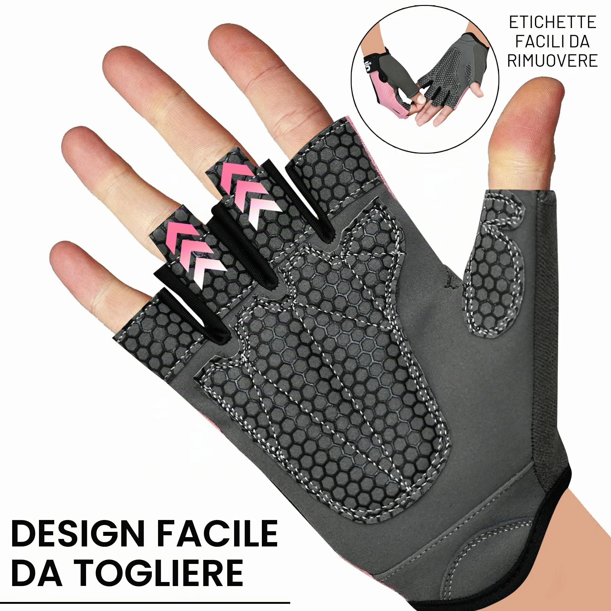 SAWANS Guanti da palestra per sollevamento pesi antiscivolo in silicone imbottito Palm Grip