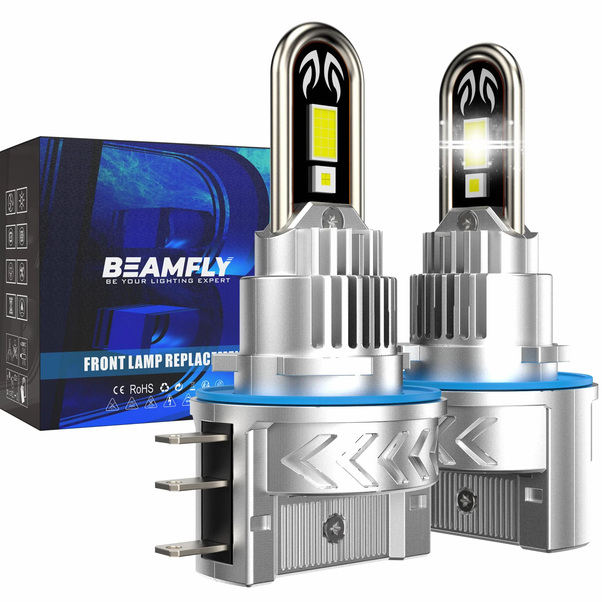 LED H15 Lampadina, 38000lm 160W Sostituzione Kit Luci LED, Plug and Play Dimensione 1:1 Faro 6500K Bianco Abbagliante e Anabbagliante per Auto 12V
