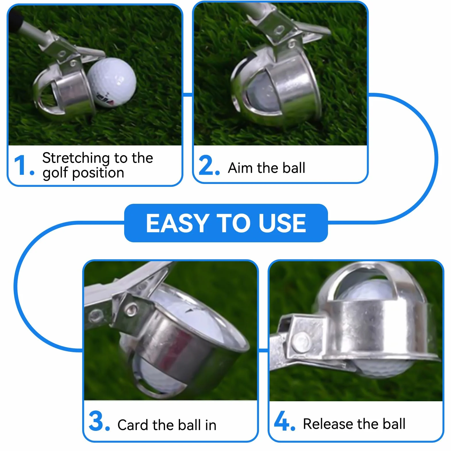Agatige Retriever per Palline da Golf, Recuperatore per Palline da Golf in Lega di Alluminio Telescopico per Strumento Ventosa per Raccogliere Palline da Golf
