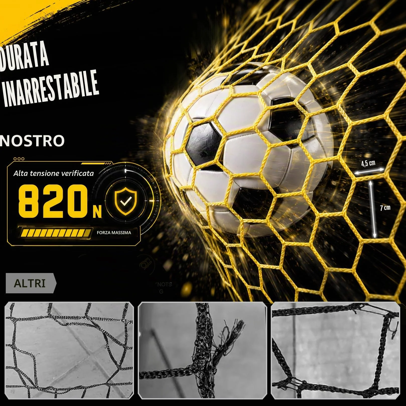 Happy Jump Rete di Rimbalzo Calcio 1x1m Angoli Regolabili Struttura a Nido d’Ape