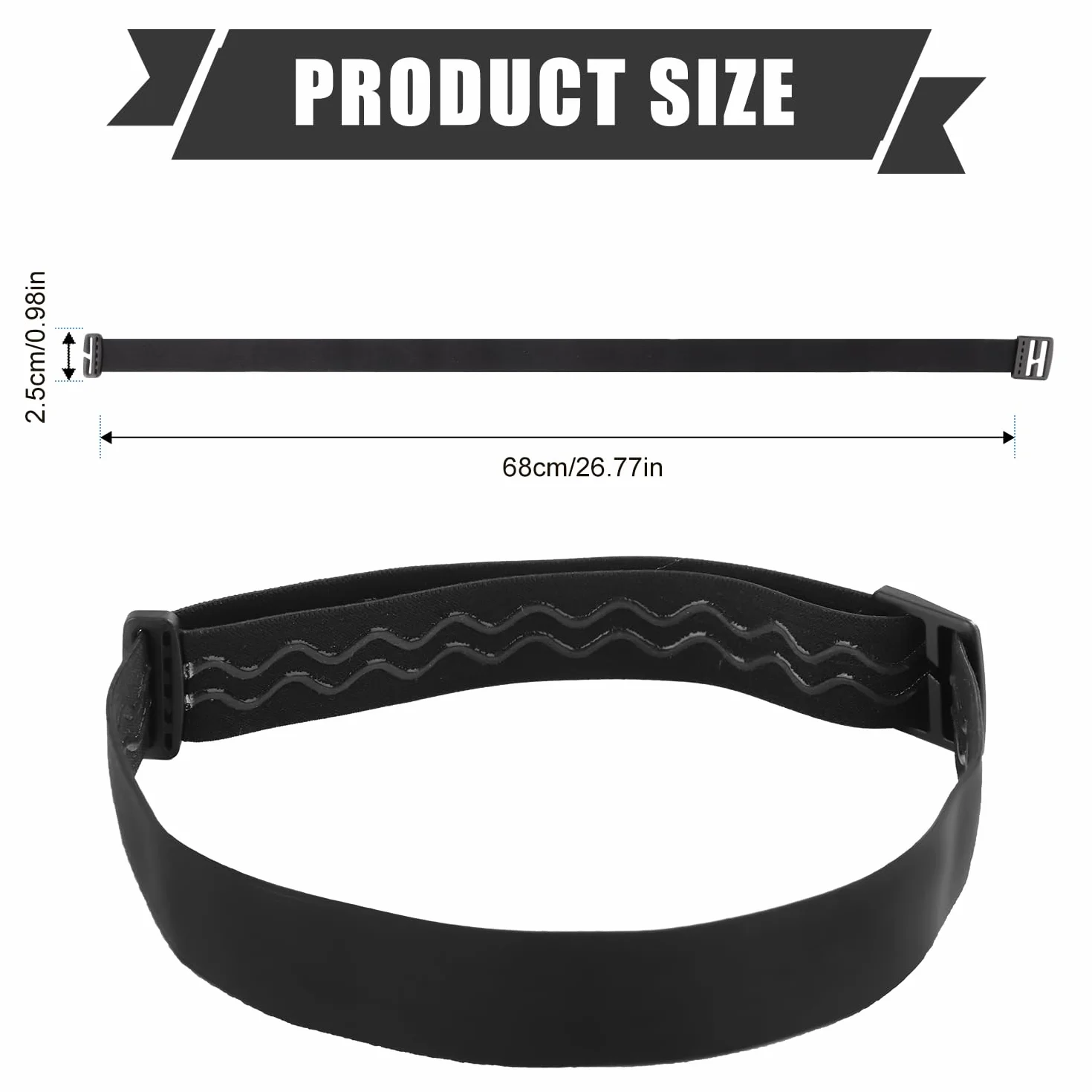 Fascia per Lampada Frontale Nera Compatibile Black Diamond Petzl Princeton Tec Energizer Fenix