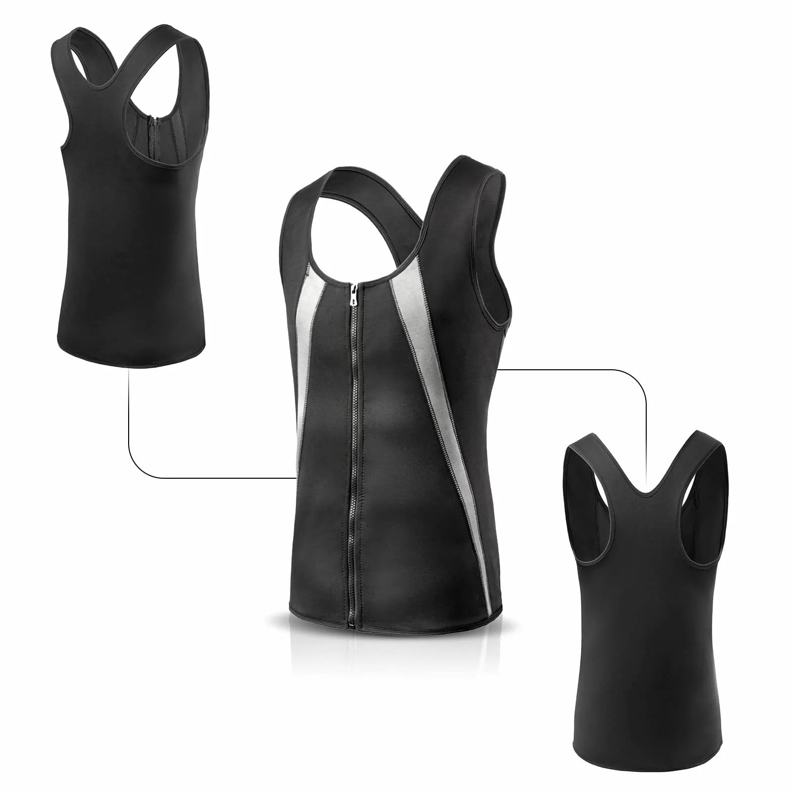 FEimaX Gilet Dimagrante Uomo Neoprene Sauna Body Shaper Fitness Snellente