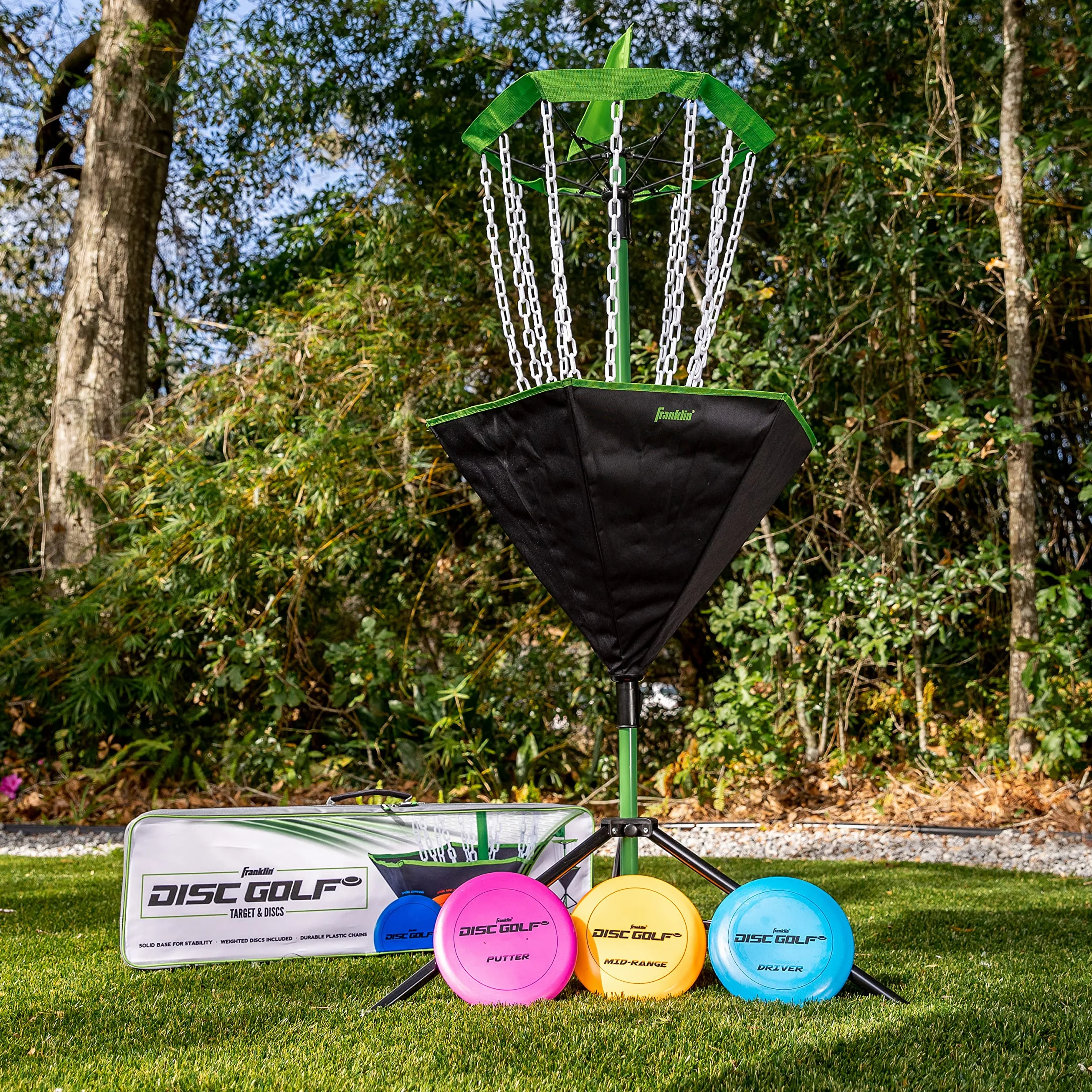 Franklin Sports Cesti da Golf a Disco, Bersaglio da Golf Portatile con Catene, Attrezzatura per Percorsi