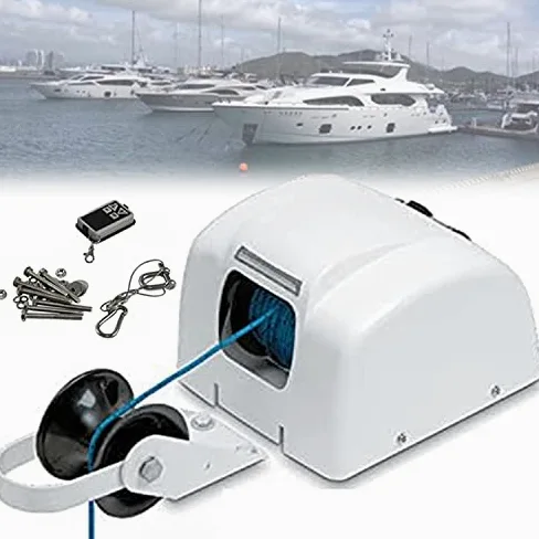 Verricello elettrico, 12 V, kit salpa ancora marina con telecomando wireless per barche, supporta ancoraggi fino a 11,3 kg