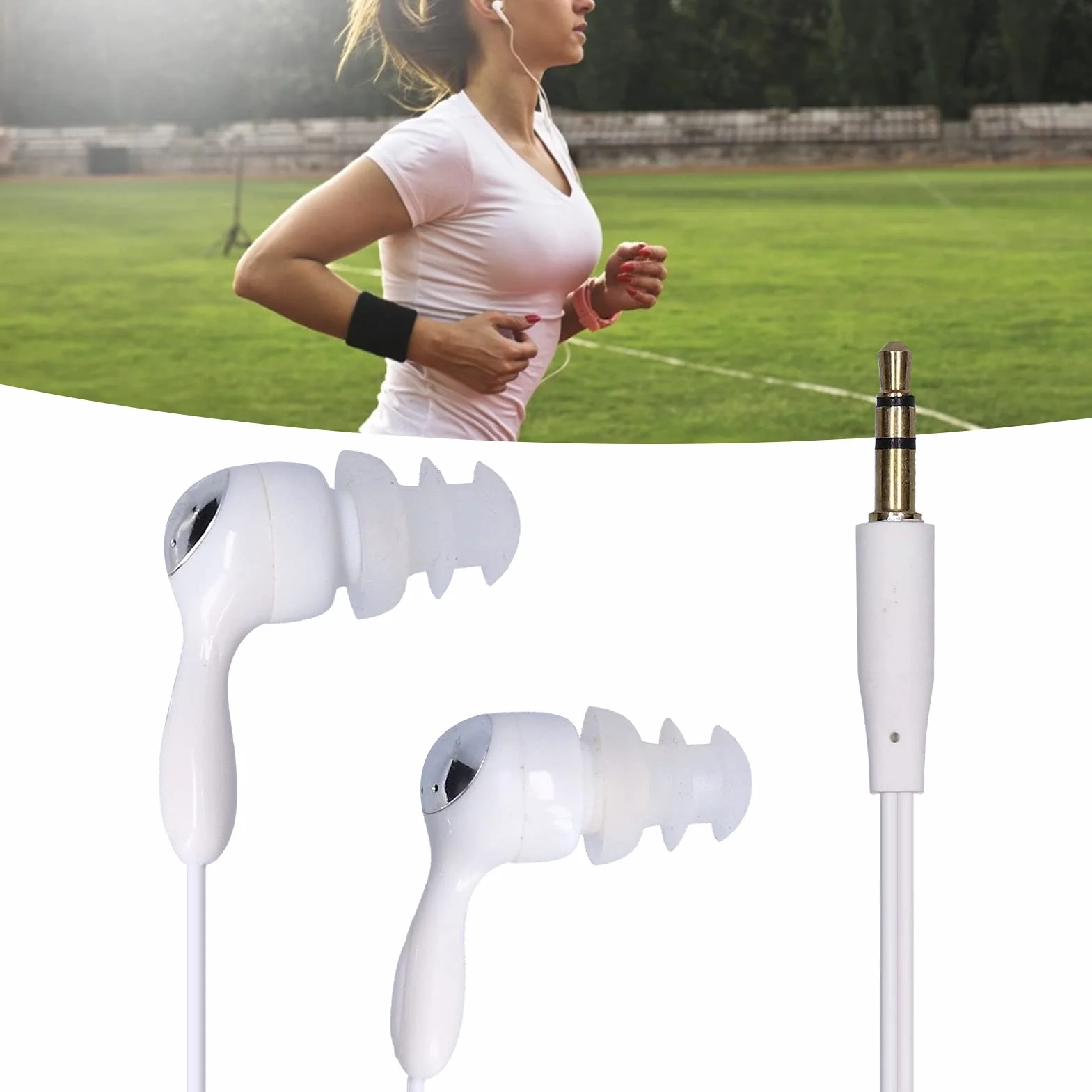 Cuffie Subacquee Impermeabili con 2 Clip Orecchie Ricambio per Nuotatori Auricolari Cavo Prolunga Stereo