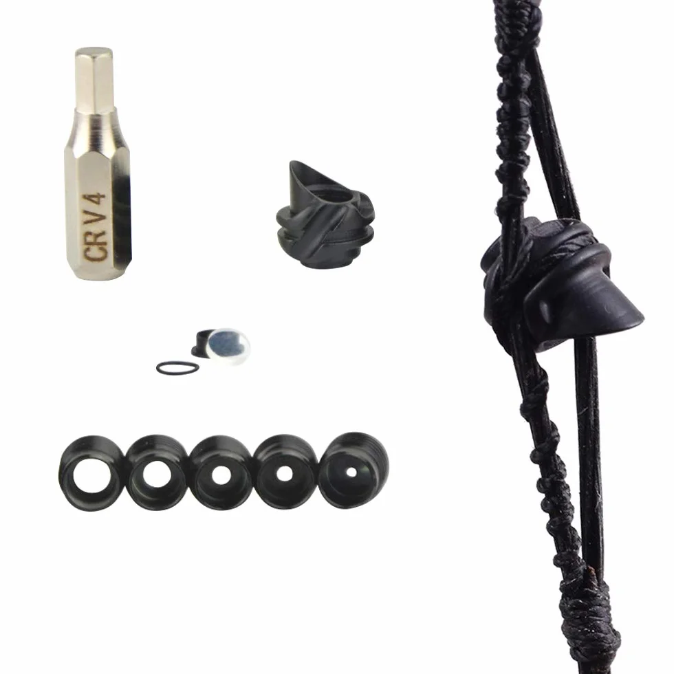 Tiro con l'arco Peep Sight Mirino per arco composto in alluminio 37/45 gradi 6x 8x Lente chiarificatrice 1/8" 1/16" 1/32" 3/32" 3/64" Kit di apertura
