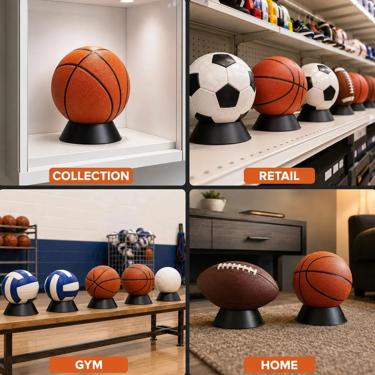 Supporto per Pallone da Calcio, Basket, Pallavolo - 10 Pezzi Souvenir