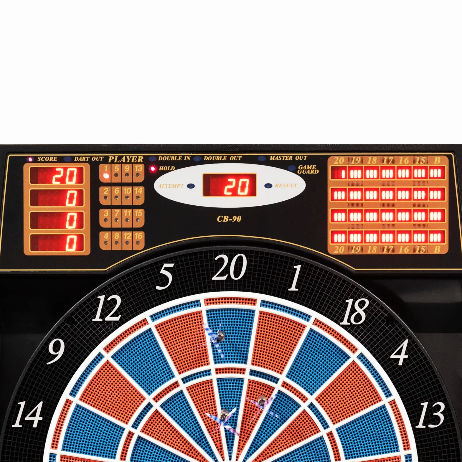 Karella CB-90 Bersaglio elettronico 38 Giochi 211 Varianti Dimensioni torneo 2 Fori 12 Freccette morbide