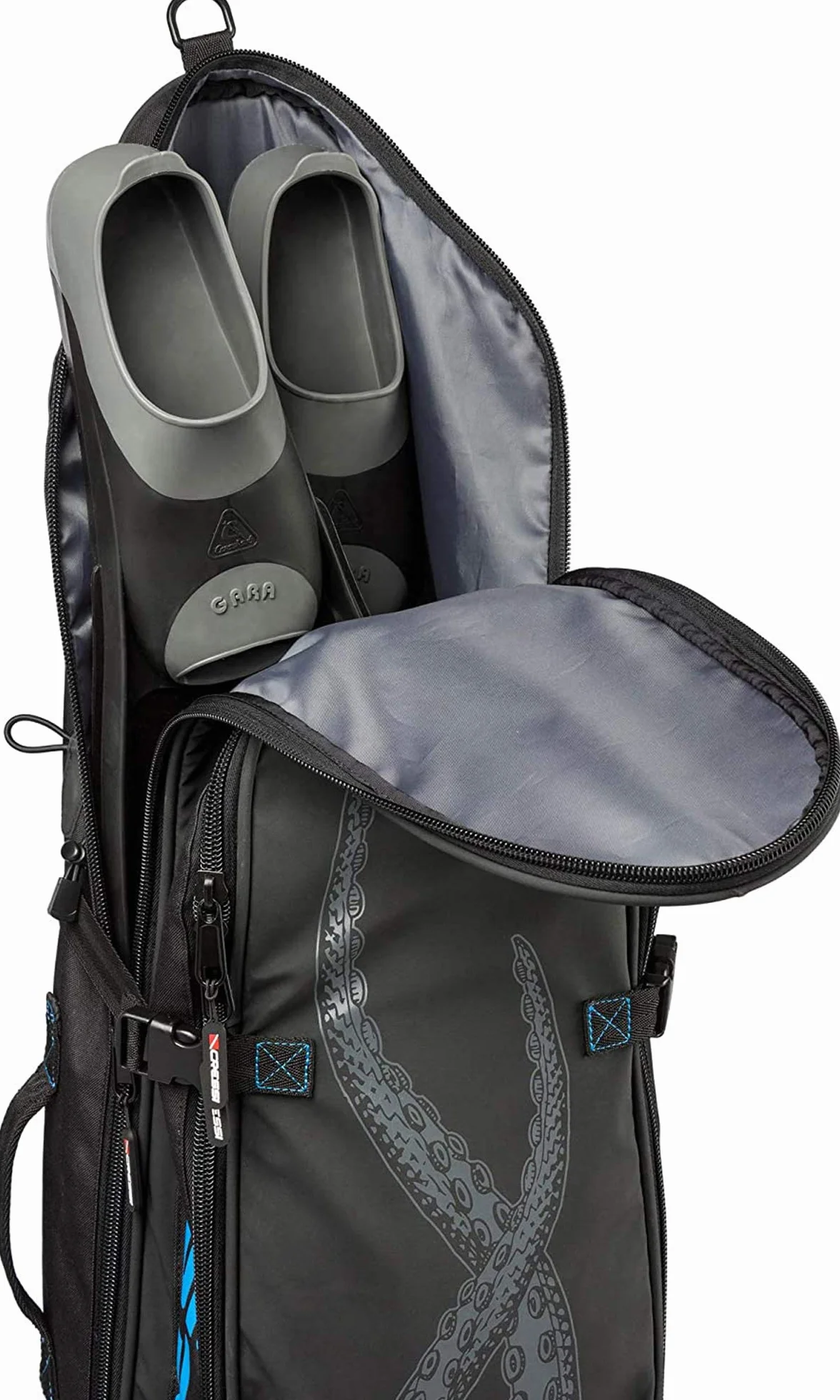 Cressi Piovra Fins Backpack Borsa Zaino Attrezzatura Pesca Sportiva