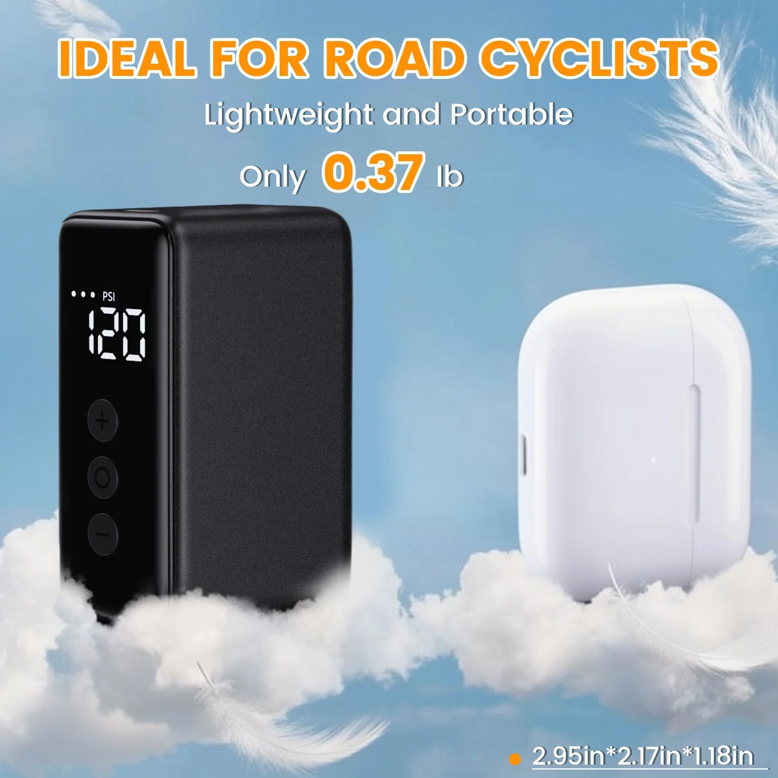 WARMTUYO Pompa Elettrica ad Aria per Bicicletta 120 PSI con Manometro e Spegnimento Automatico