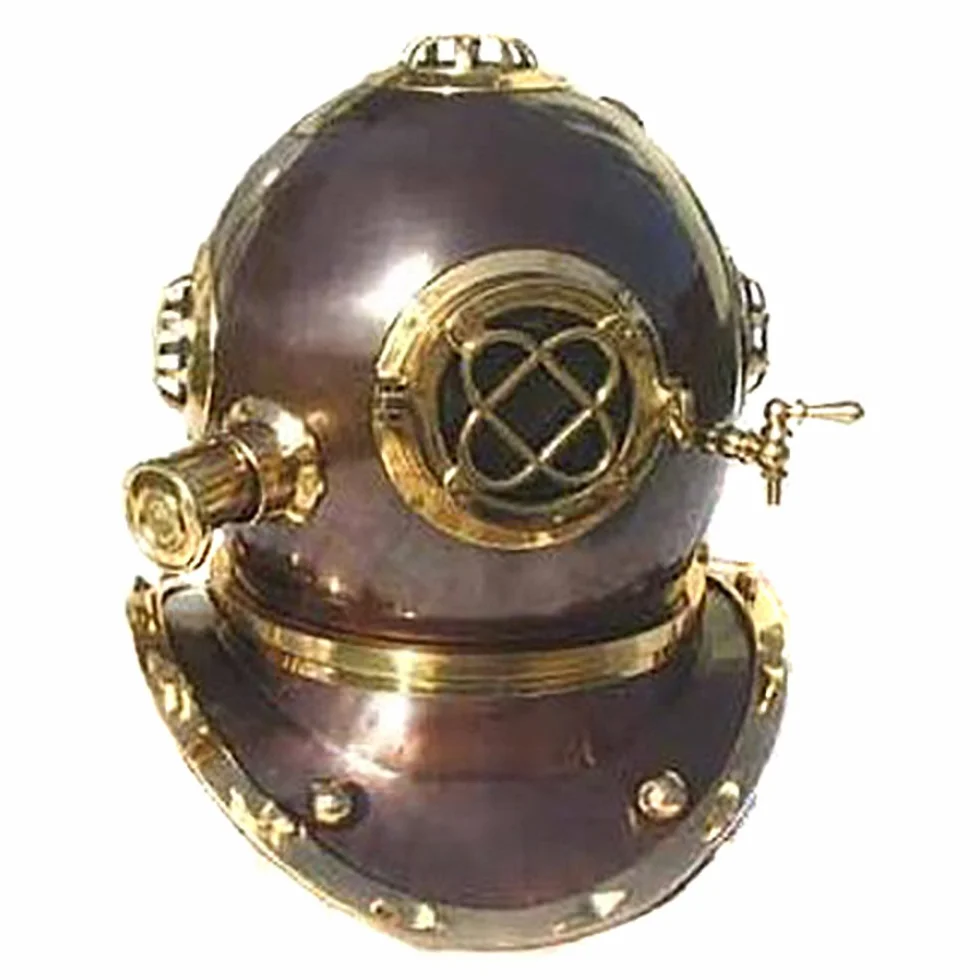 Full Size Antique Reproduction U.S. Navy Mark V Brass Diving Helmet