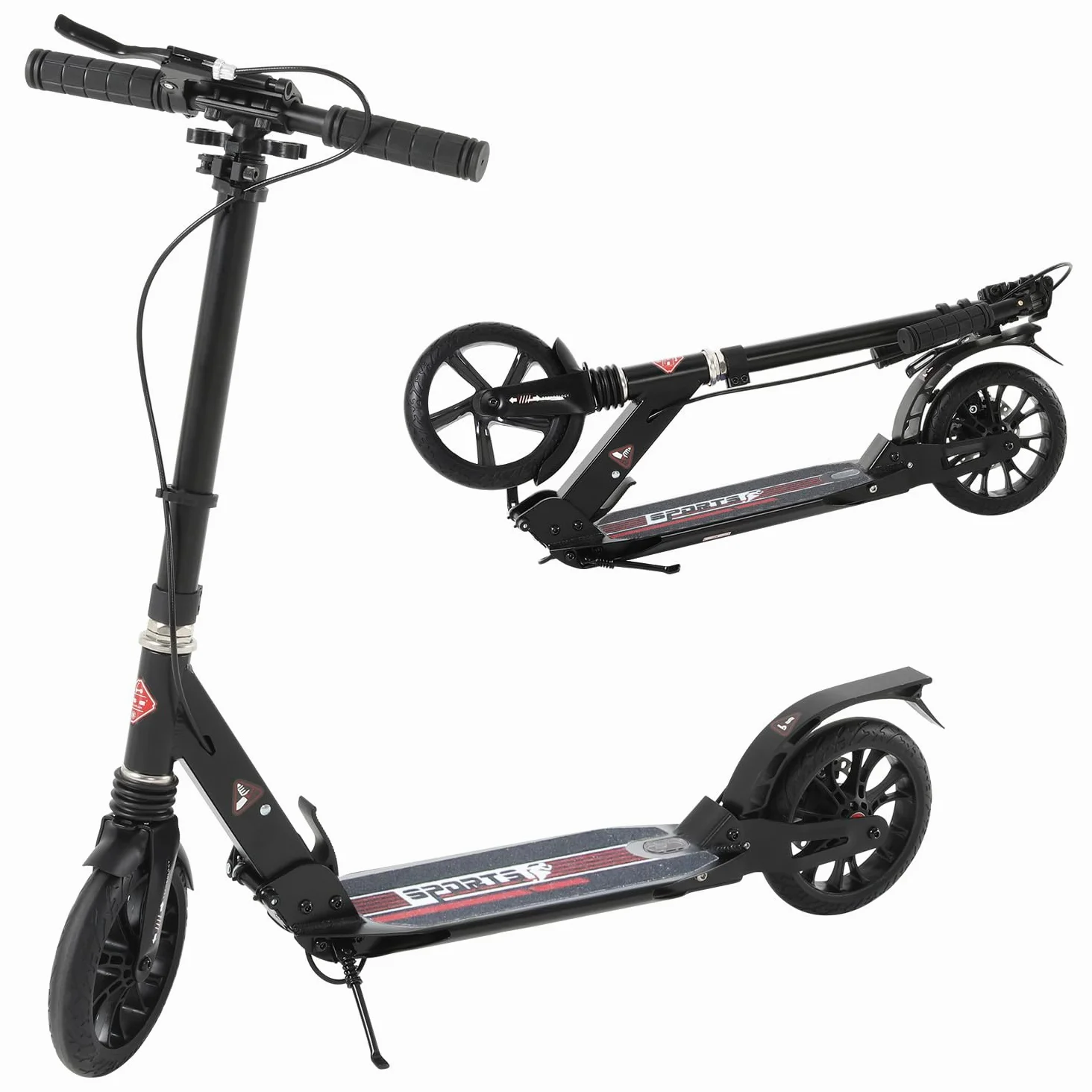 ISE Monopattino per Adulti e Bambini, Monopattino a Spinta Pieghevole Regolabile Scooter per Ragazzo Ragazza