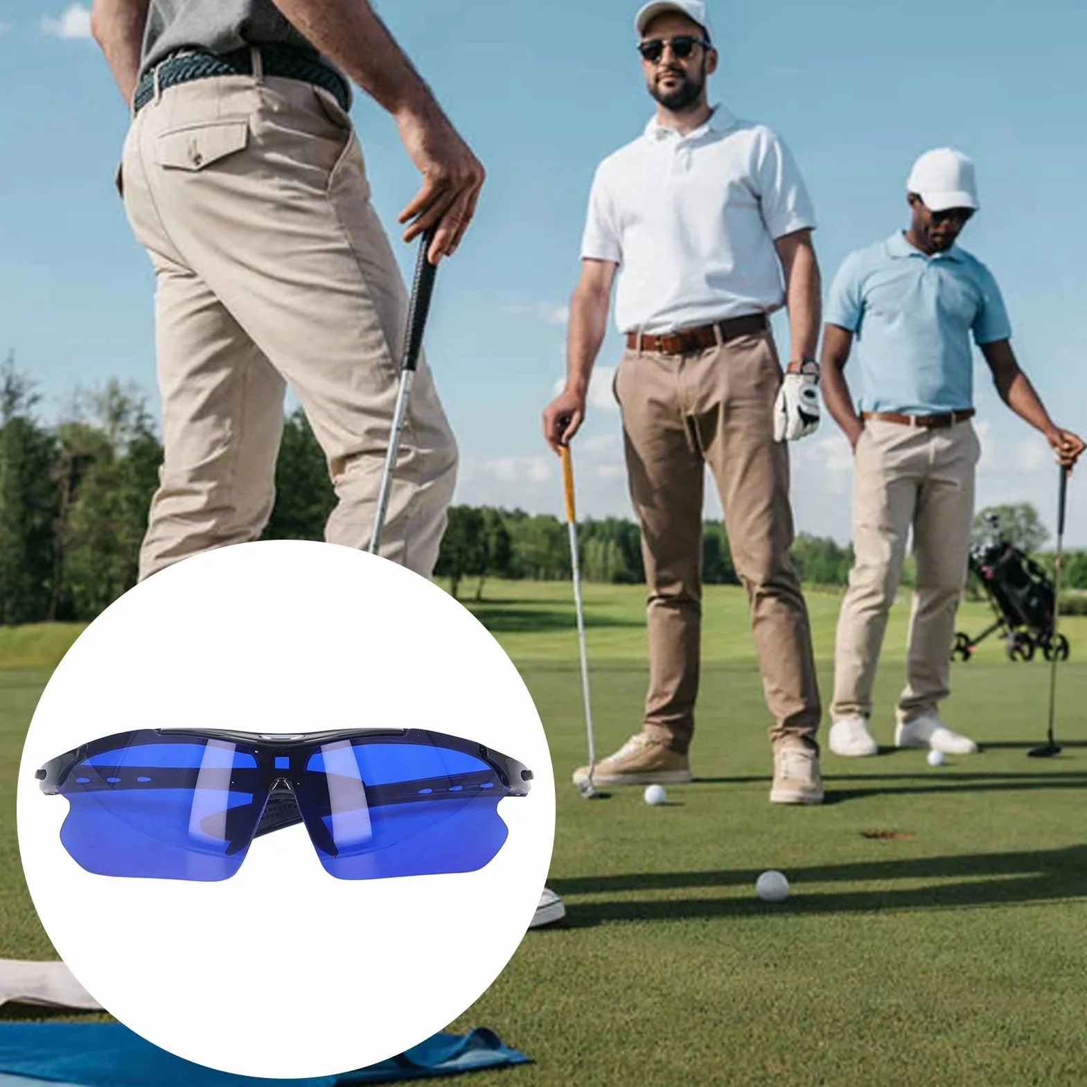 Occhiali Cerca Pallina da Golf, Golf Ball Finder Glasses Occhiali Blu per la Ricerca di Palline da Golfs con Custodia per Uomini o Donne
