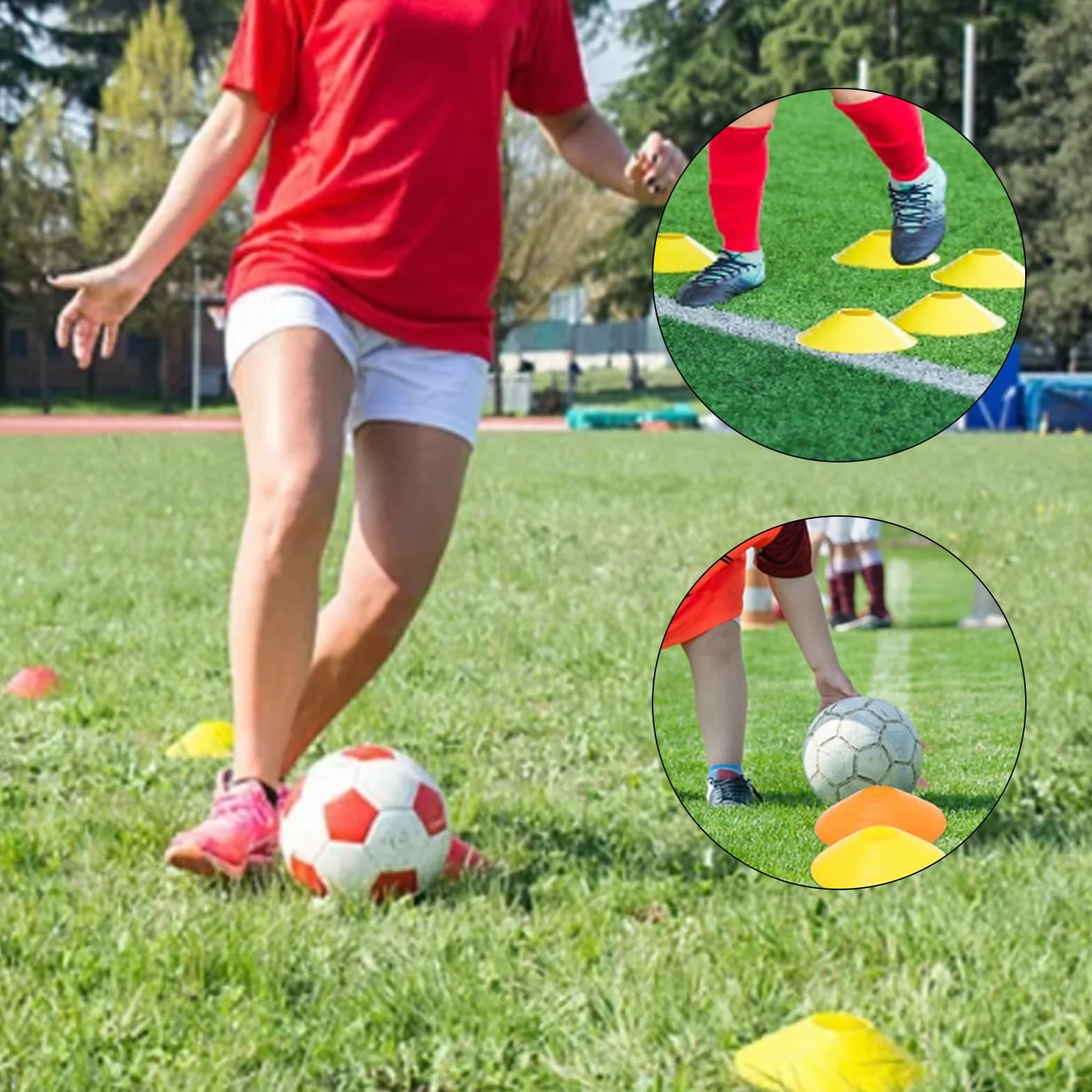 Aisny Accessori per L'Allenamento del Calcio, Scala di Coordinazione 6m, 12 Coni, 4 Ostacoli, Corda per Saltare, Elastici di Resistenza