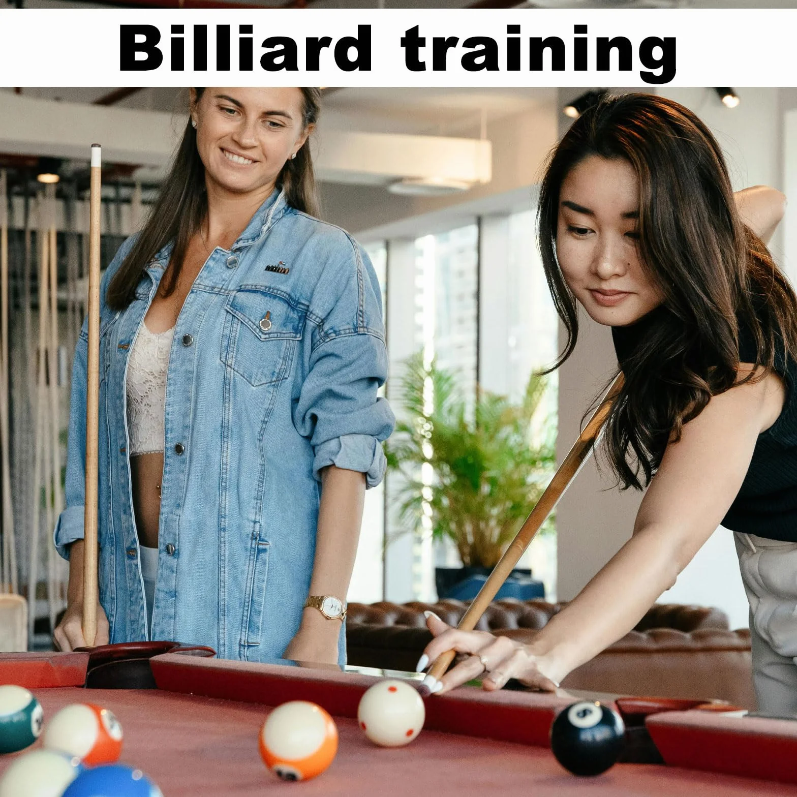 Stecca da Biliardo con Punto Rosso 2pz Palline da Allenamento per Piscina Tavolo da Biliardo