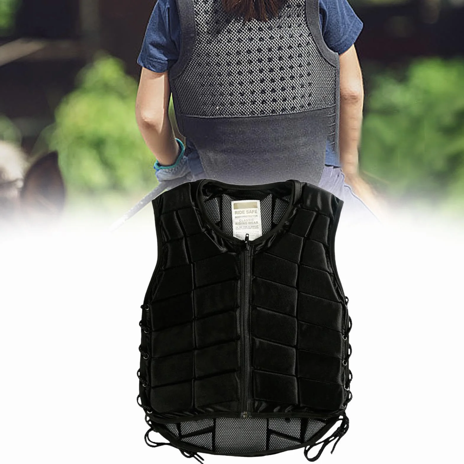predolo Gilet da Equitazione per Bambini con Chiusura a Cerniera E Imbottitura