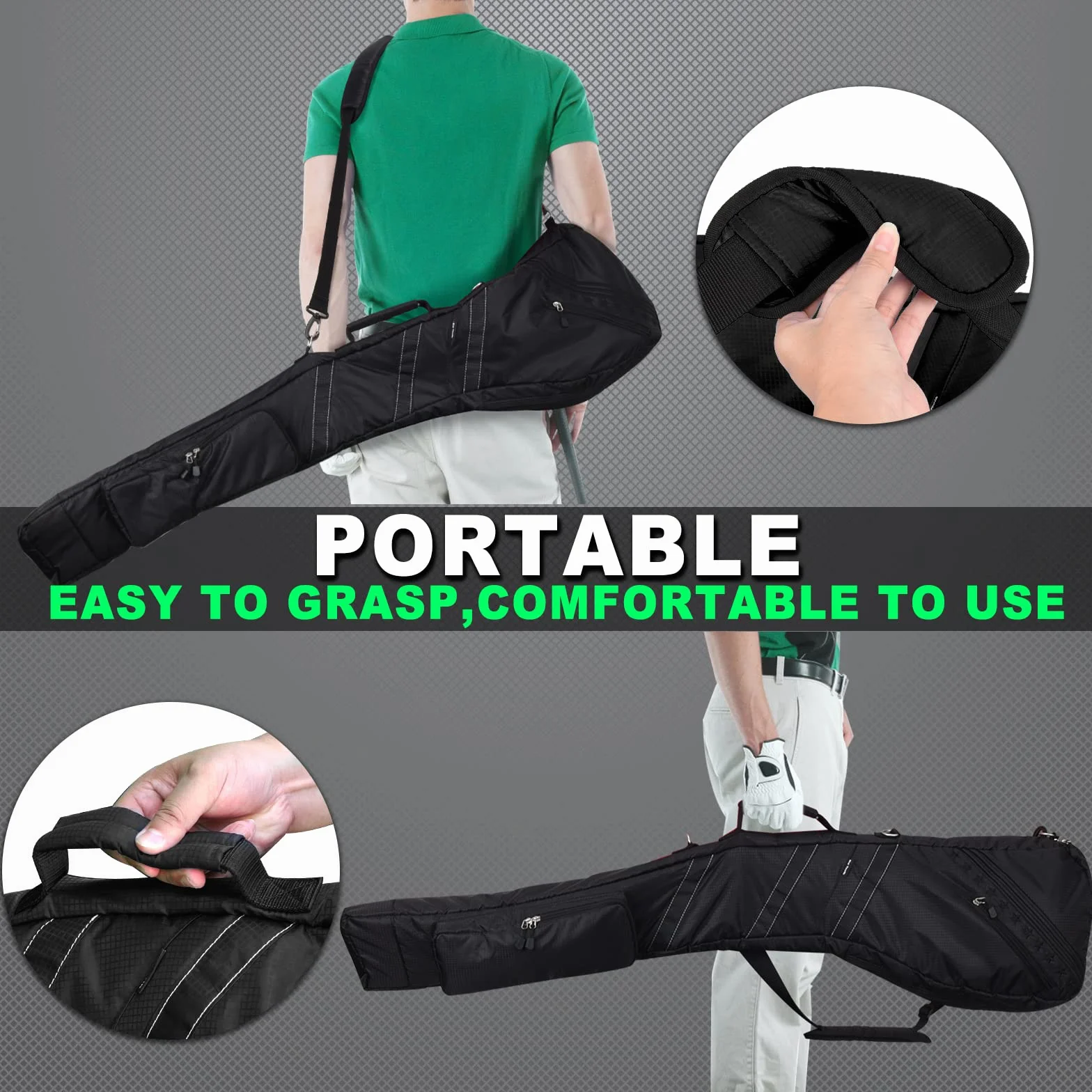 Pieghevole Borsa da golf impermeabile leggera con cerniera multicolore