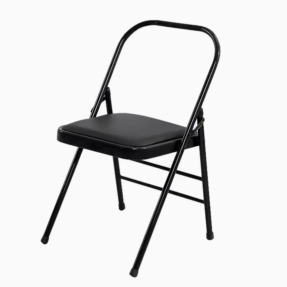 Sedia Yoga Pilates, Senza Schienale con Design A Doppia Trave per L'allenamento in Verticale Sull'equilibrio, per Adulti, Iyengar, Black