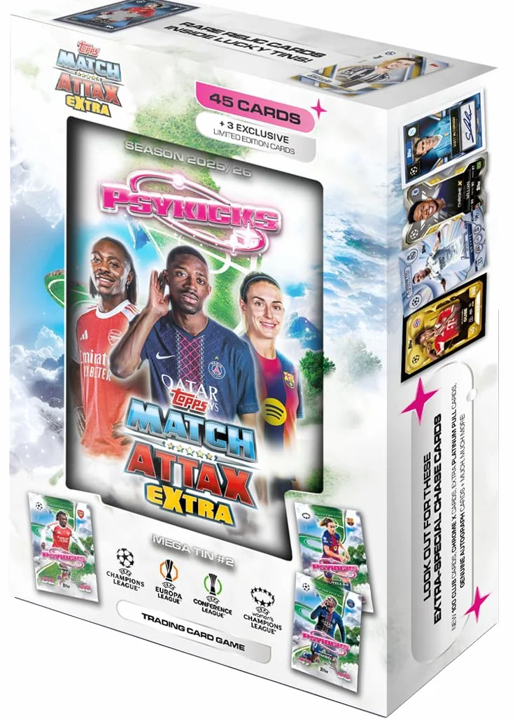 Topps UCC Match Attax Extra 2026 Mega Tin 48 kart w tym 3 Pyskicks LE