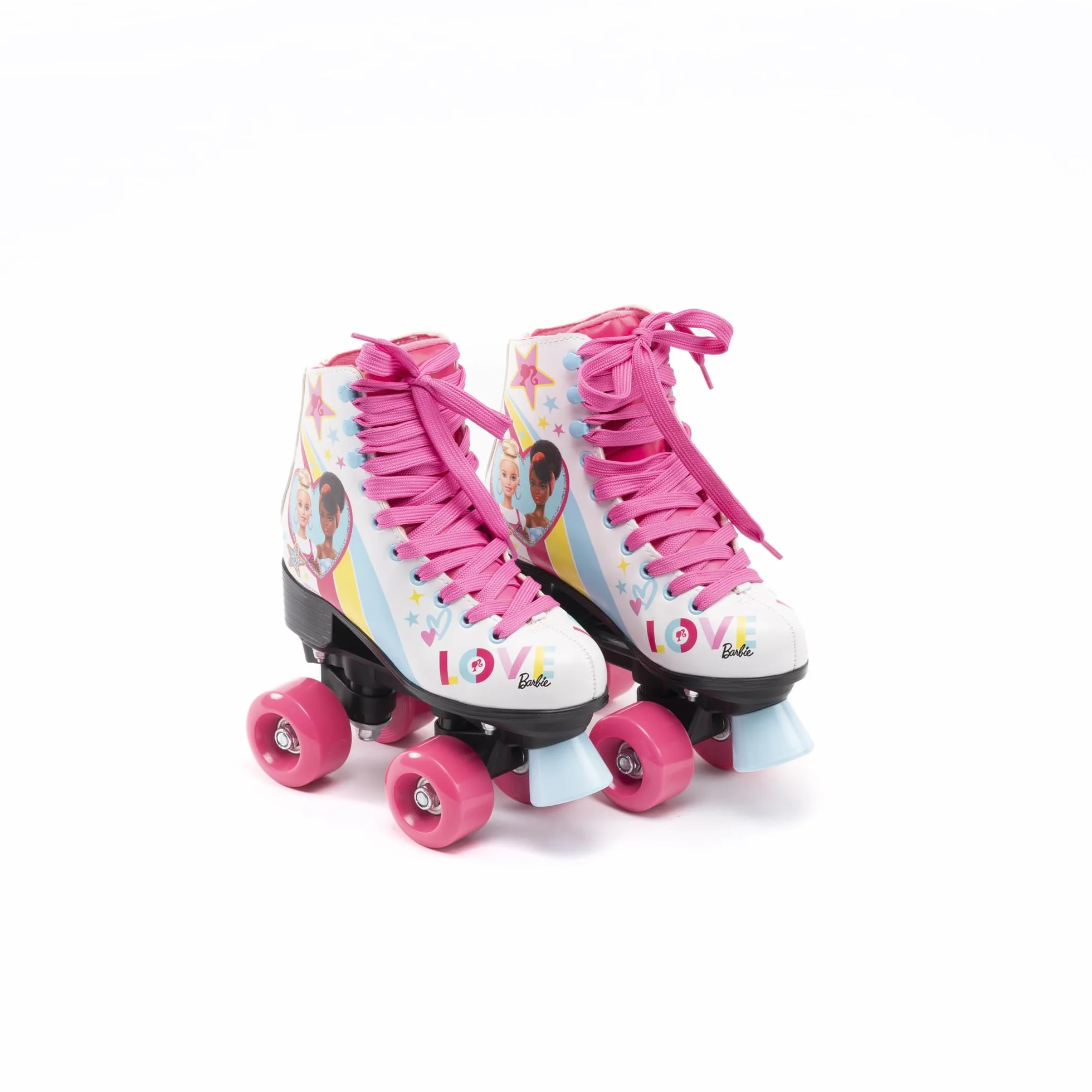 Barbie Pattini a Rotelle Bambina 4 Ruote con Freno Posteriore Stivaletto Alto in Pelle Sintetica