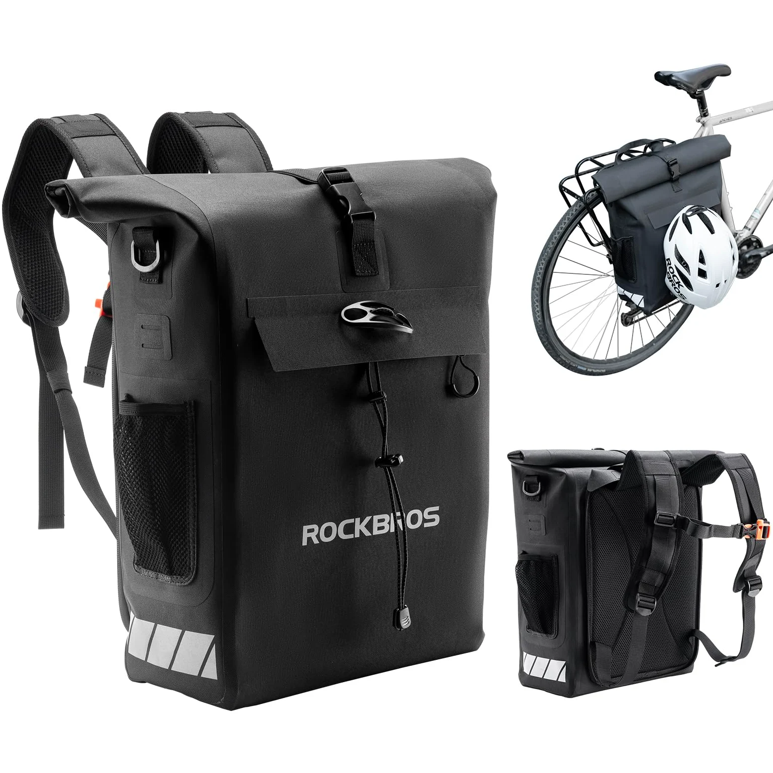 ROCKBROS Borse Bici Posteriore Laterali, Borsa Bicicletta Portapacchi, Zaino Impermeabile, Portabagagli Multifunzionali con Capacità Massima 18L, Ideale per Ciclismo, Escursione