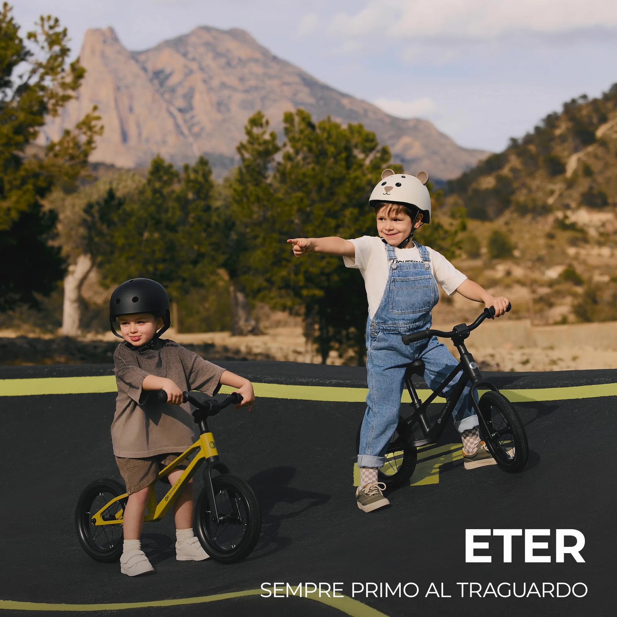 Kinderkraft ETER Bicicletta da corsa 12 pollici 35 kg telaio nylon sella regolabile manubrio limitato