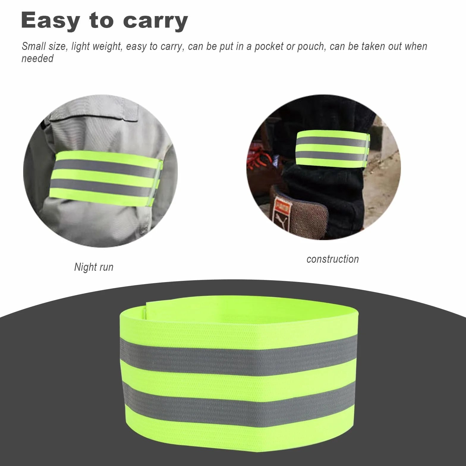 Fasce Rifrangenti 10 Pezzi 5 Colori Bracciale Catarifrangente Regolabile Ciclismo Escursionismo