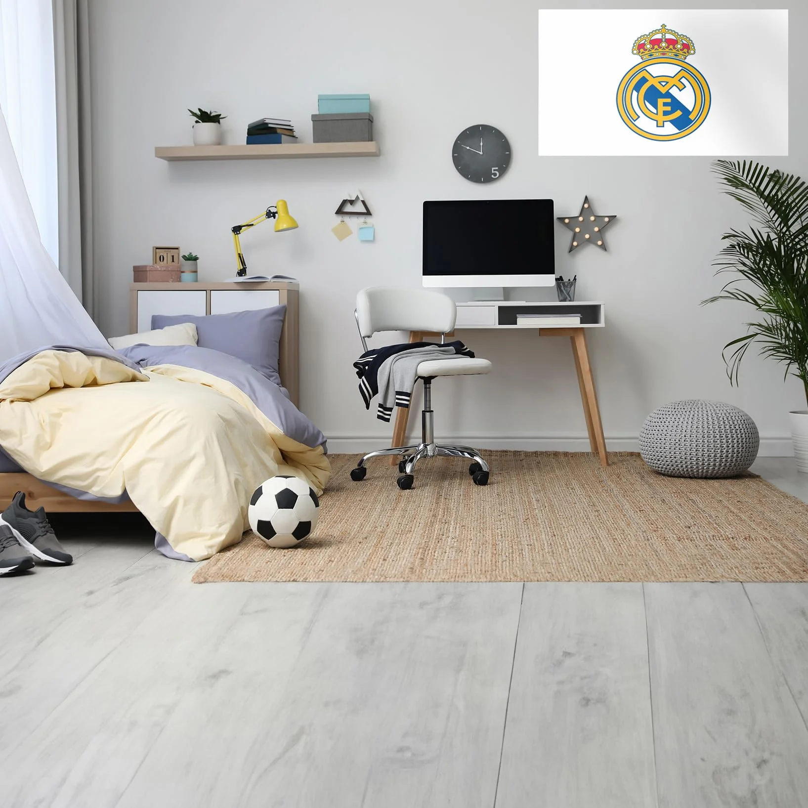 Real Madrid Licencjonowany Dekoracyjny Naklejka Ścienna Winylowa 65x40 cm