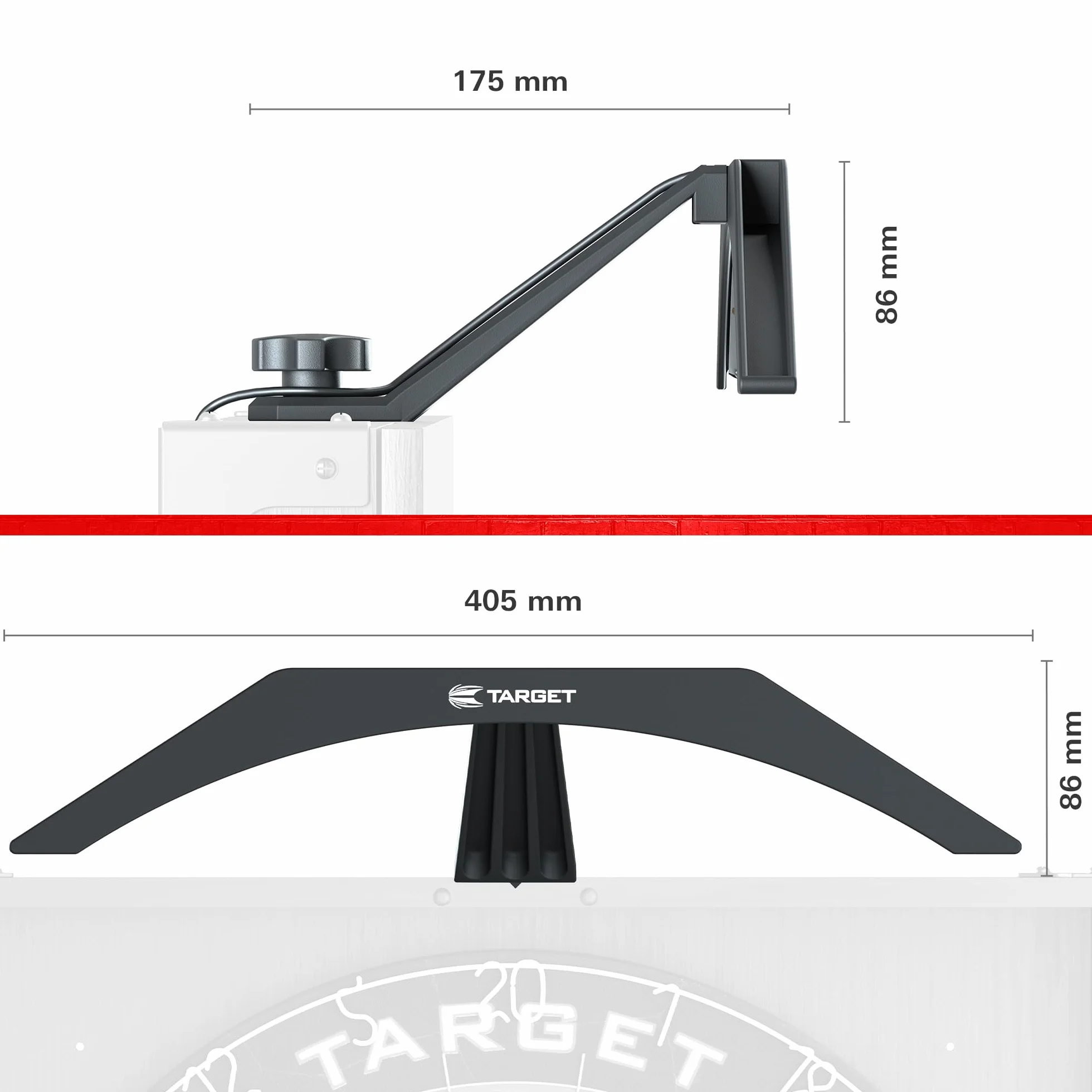Target Darts Arc Dartboard LED Light Sicurezza Fits All Dart Boards Easy Assembly Bright Lighting