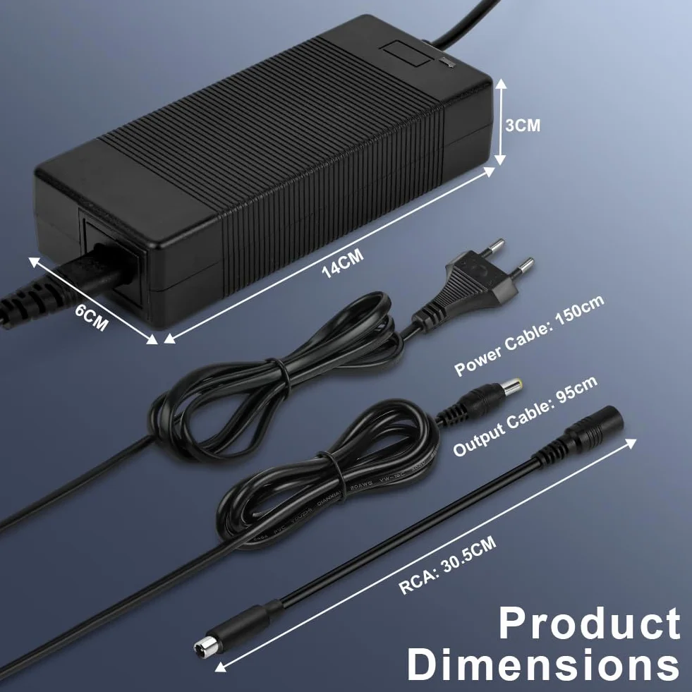 Caricabatterie Scooter Elettrico 42V 2A Universale per Xiaomi 36V Litio Connettore RCA