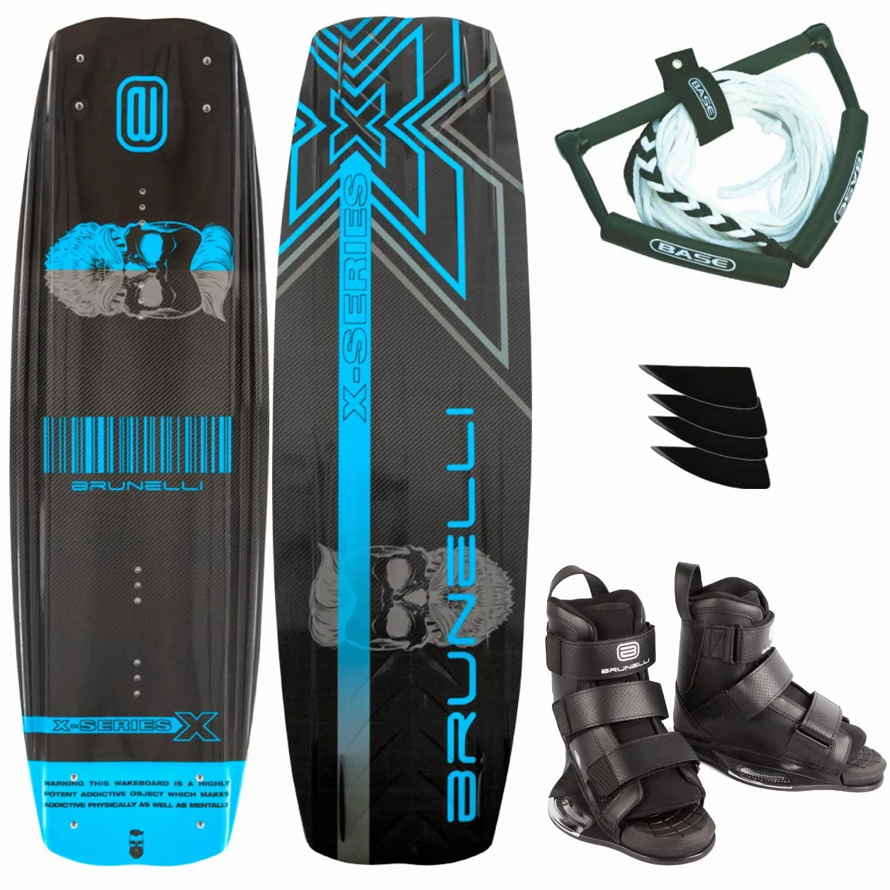 Brunelli Wakeboard Package 138 cm Wakeboard Bindings