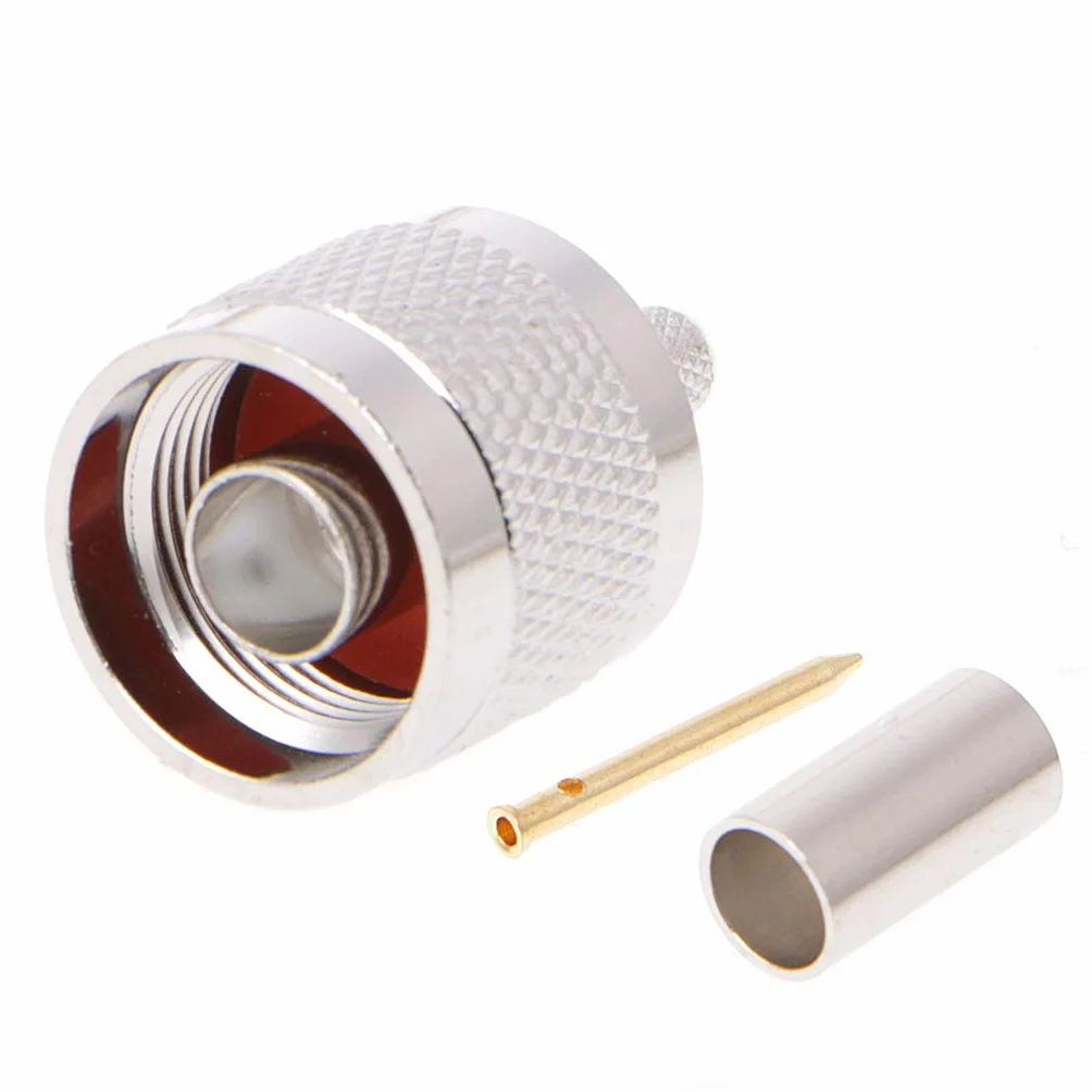 N Spina Maschio Crimpare RG58 RG142 LMR195 RG400 Cavo coassiale Connettore Dritto 10Pcs
