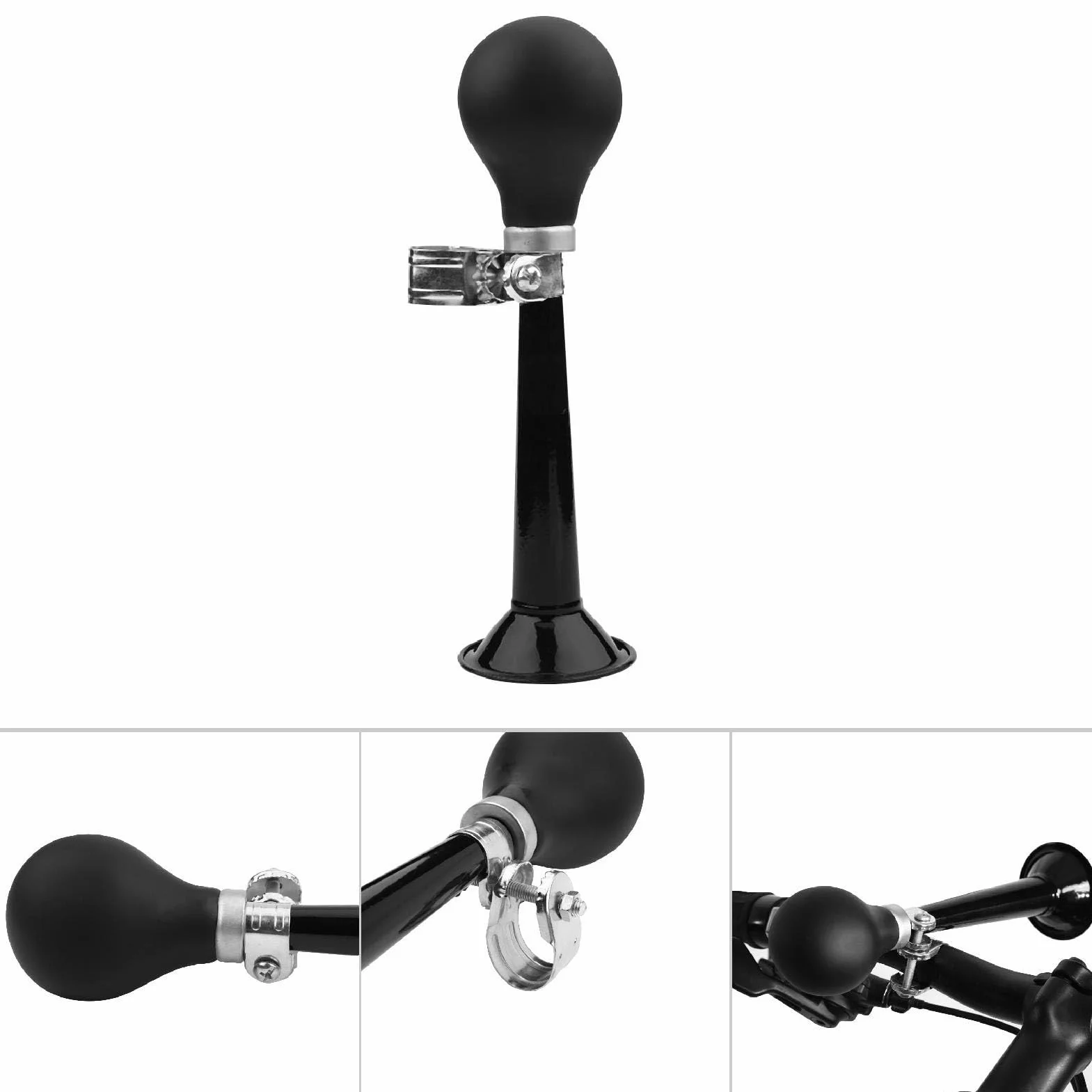 Clacson per Bici Classico Tromba D'aria 2,2 Pollici Air Horn in Gomma per Manubrio Bicicletta