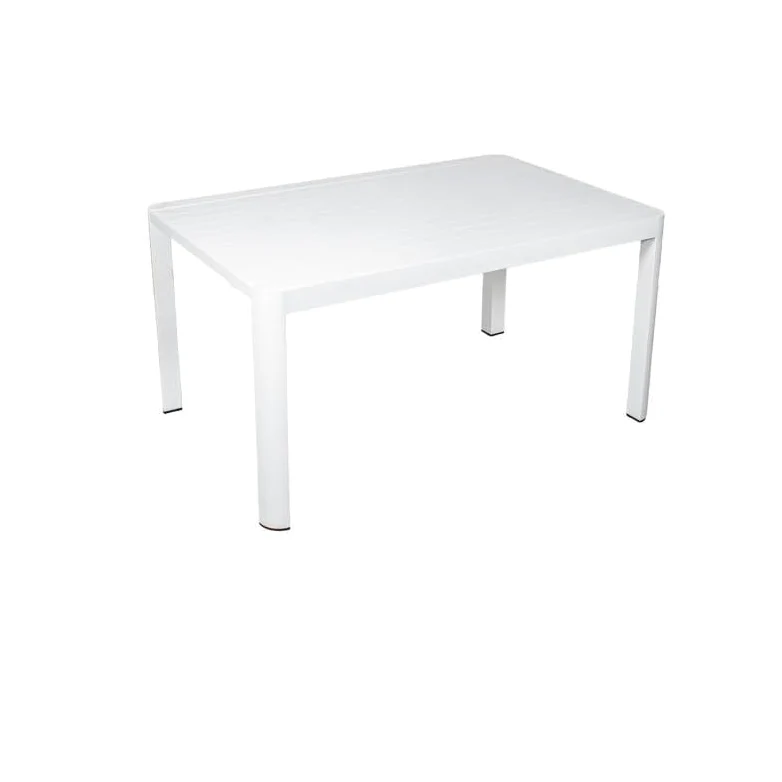DRW Tavolo allungabile da esterno in alluminio, bianco, 75 x 149 x 149 cm