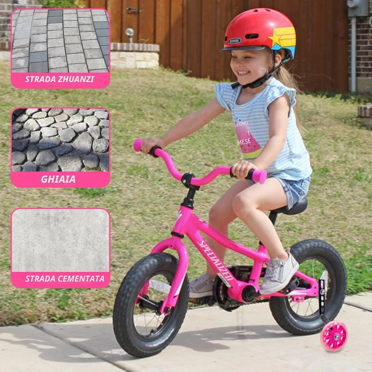 Ruote di Allenamento Bicicletta per Bambini, Universali Regolabili Ausiliarie per Bici 12-20 Pollice