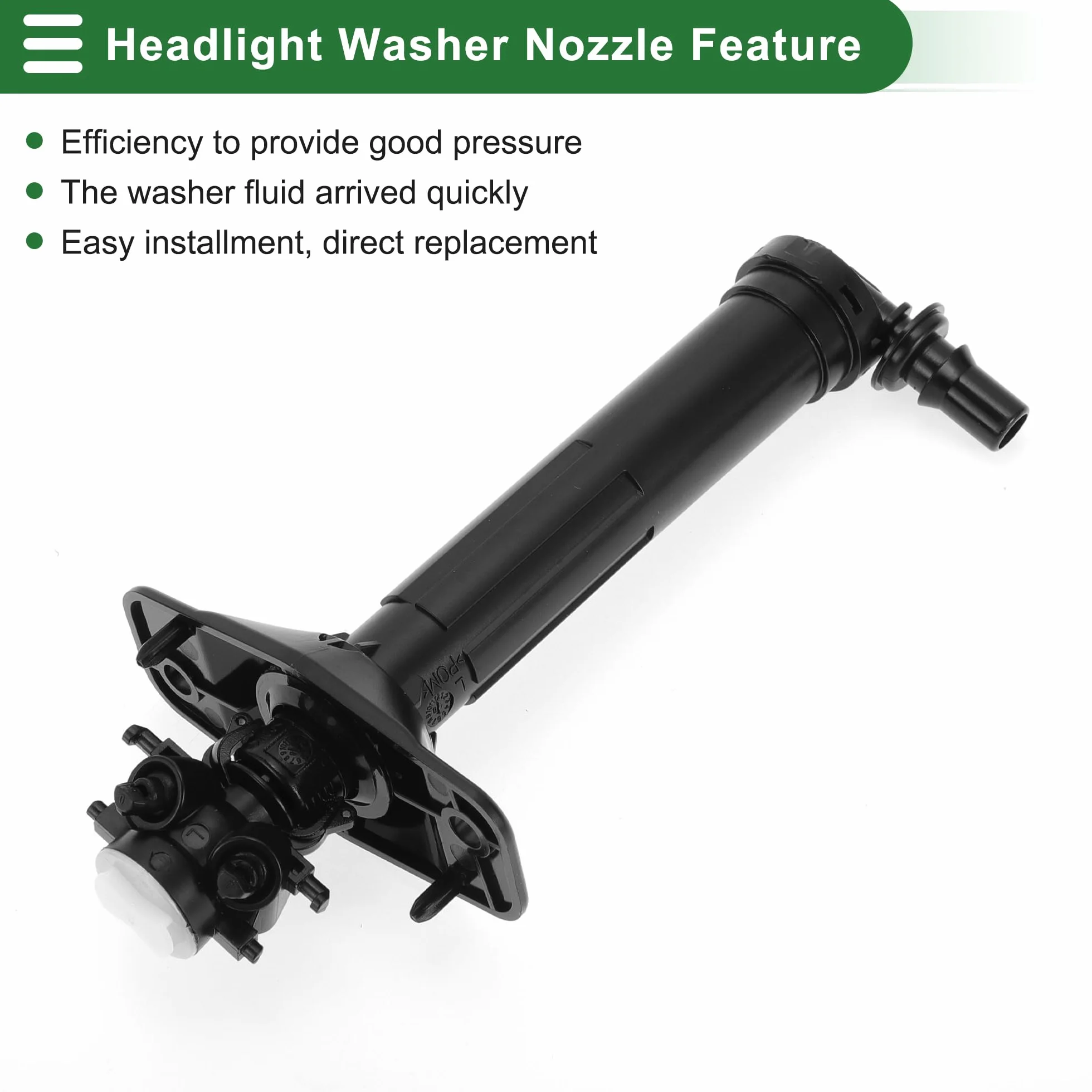 Motoforti Getto Spruzzatore Ugello Lavafari Faro per A6 2013-2018 Plastica Nero