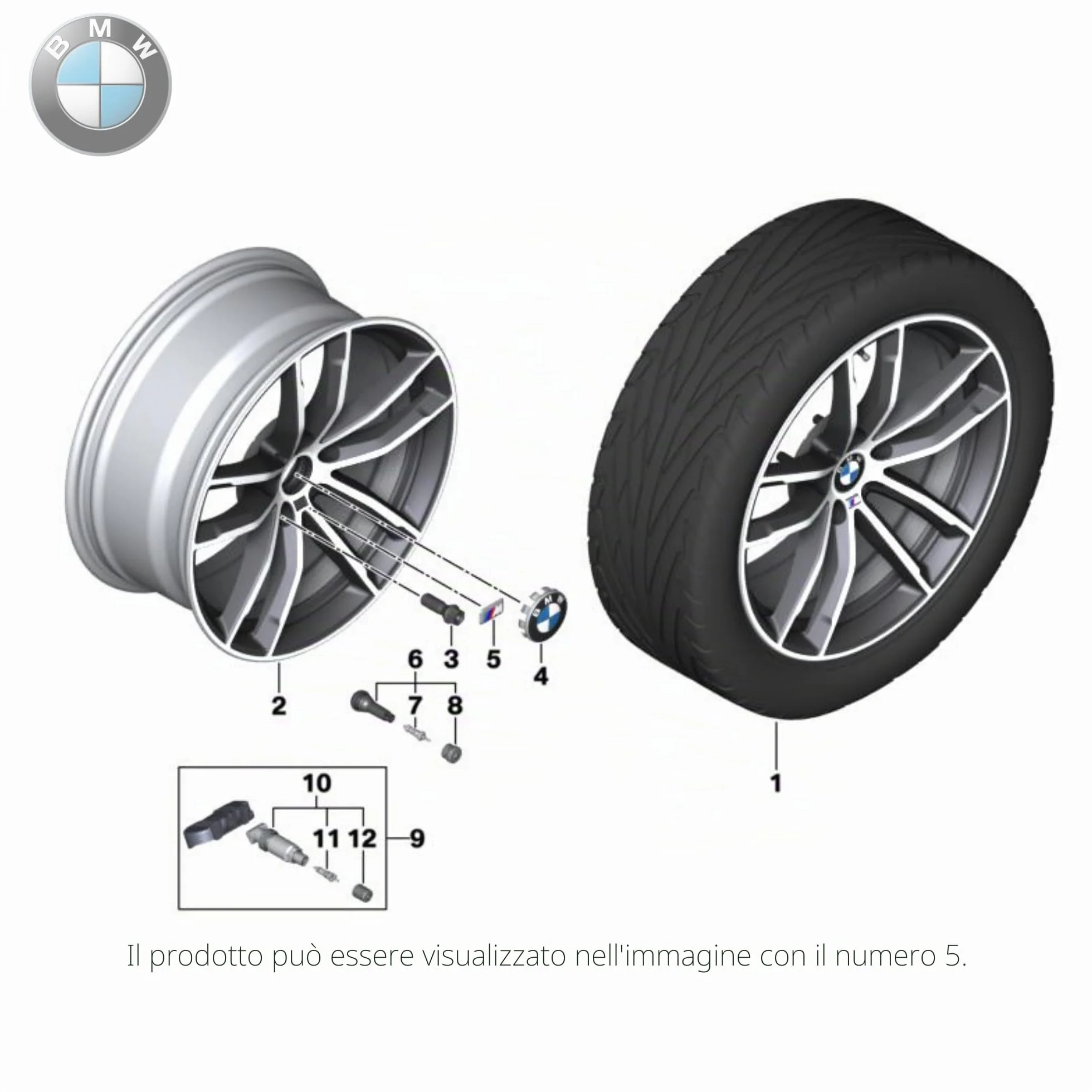 BMW Stemma Originale Serie M 36112228660 Multicolore