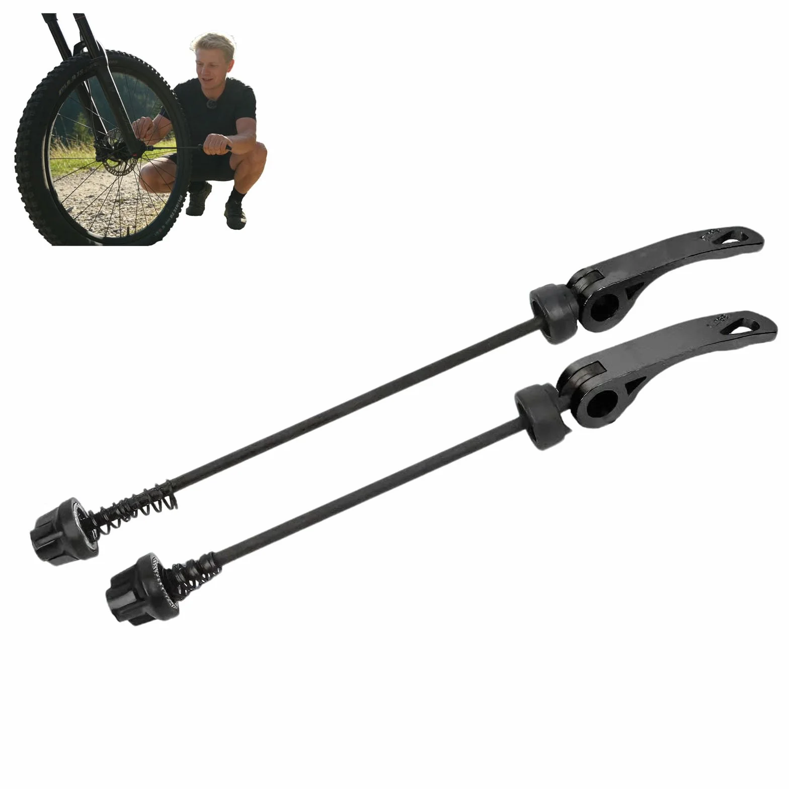 Tappo perno ruota bici 2 pezzi sganci rapidi antifurto compatibili MTB bici da strada lega leggera neri