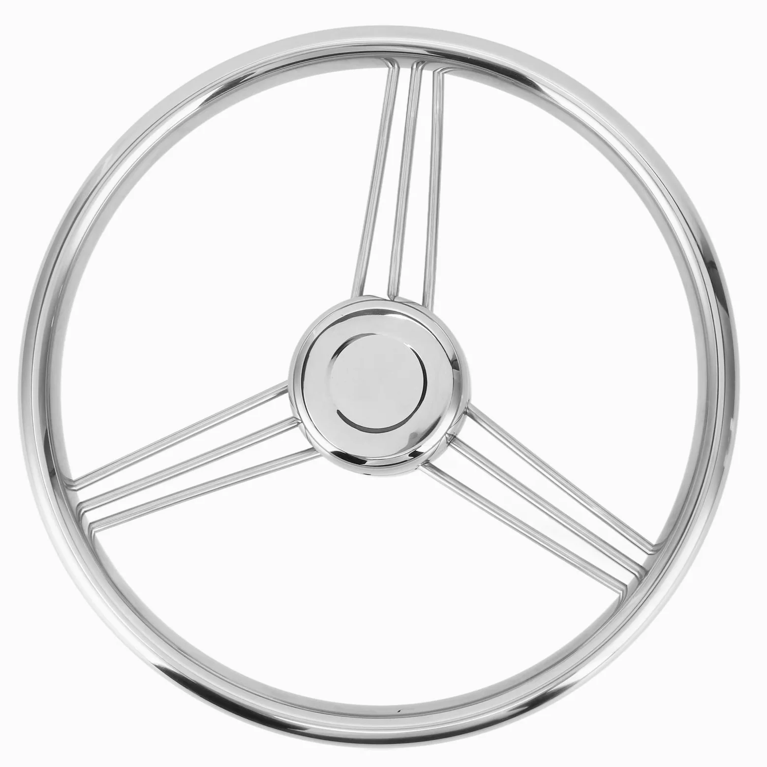 Volanti da, Volante da Barca da 13,5 Pollici 9 Razze 15° 3 Ruote da 4 Pollici con Albero Conico Standard in Acciaio Inossidabile Lucido, Barca per Nave da Yacht Universal Fit
