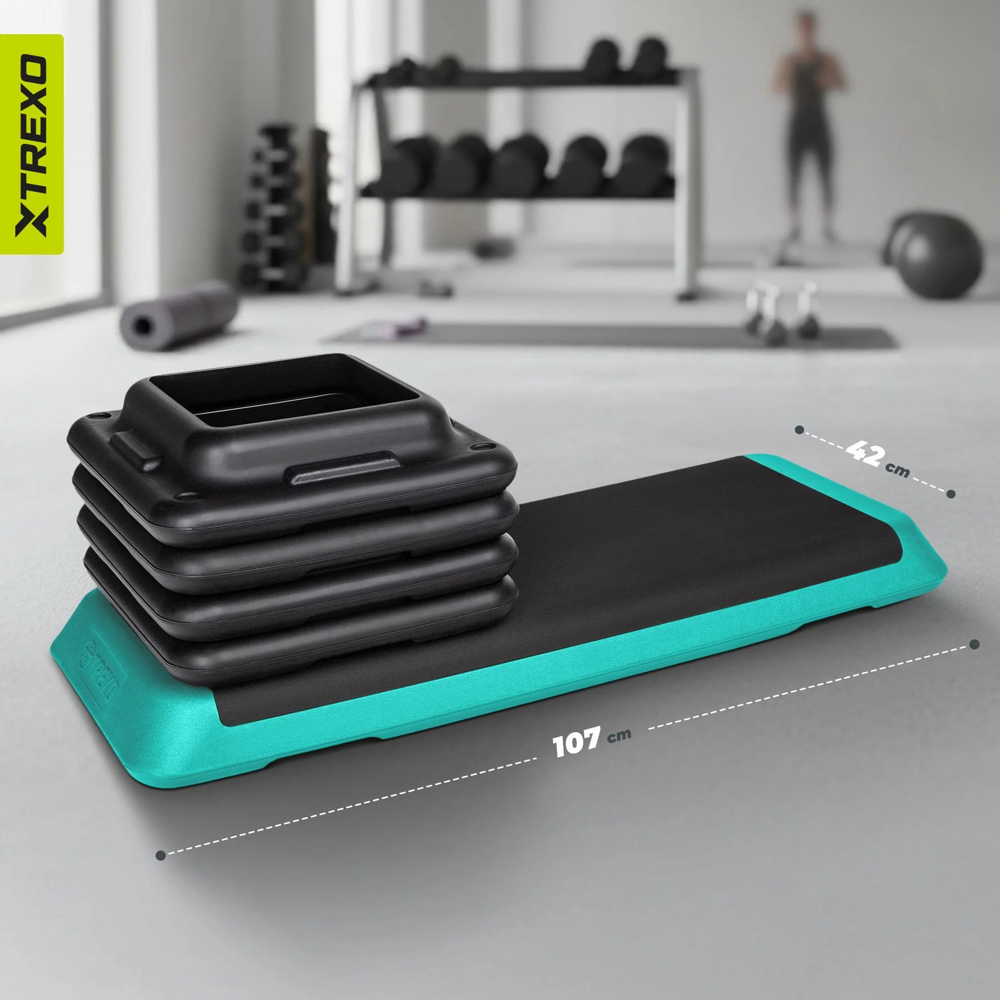 TREXO Step Aerobic Cardio Fitness Altezza Regolabile 10-15-20 cm 109 x 41 cm 250 kg