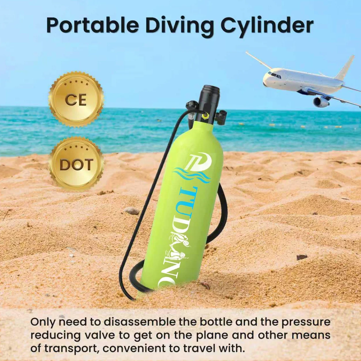 TUDIVING-2L Supporto bombola subacquea portatile ricaricabile 30-45 min