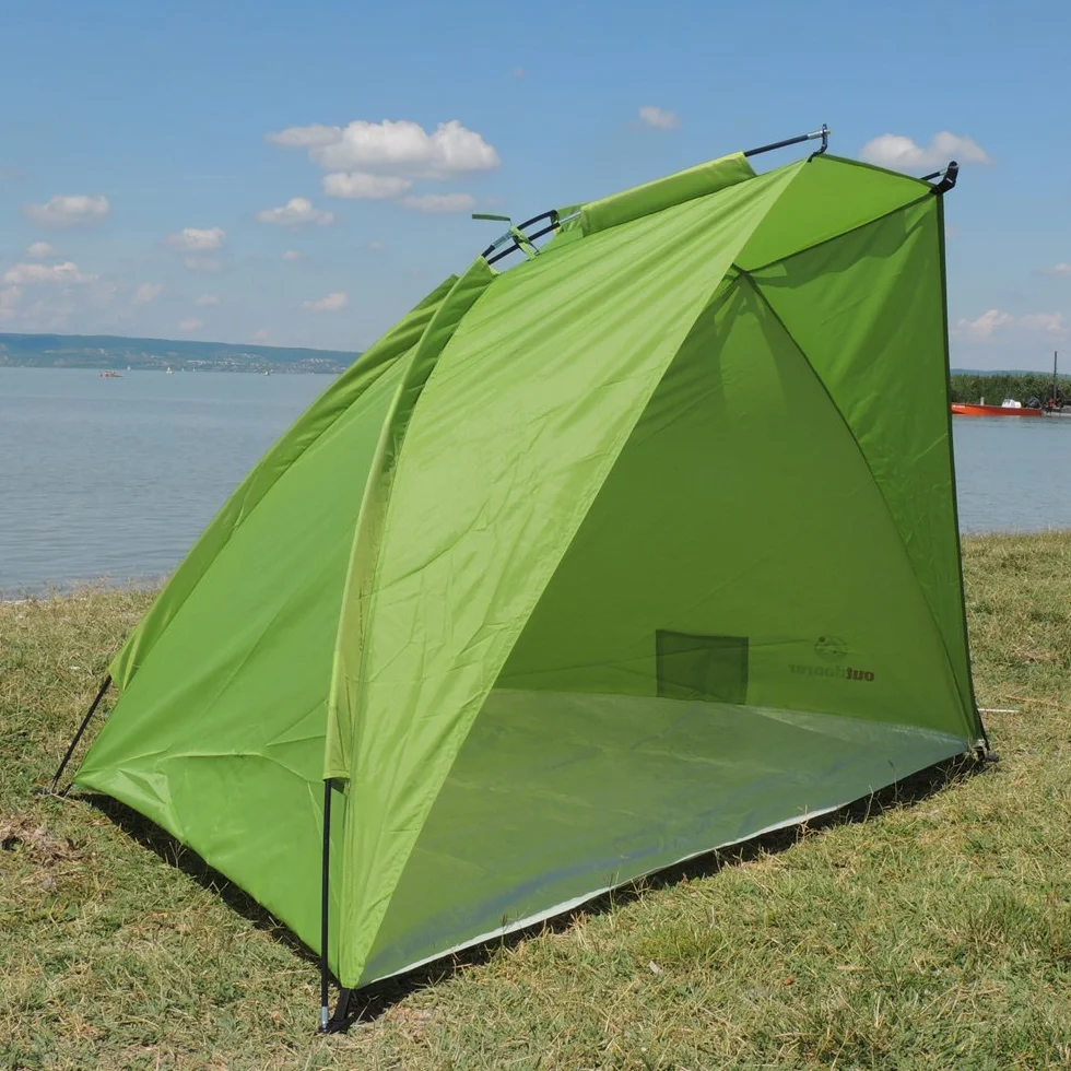 Tenda da spiaggia Helios, verde, anti-UV 80, estremamente leggera, confezione compatta