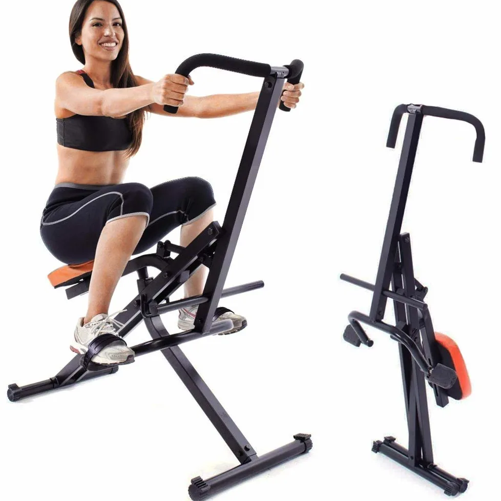 BAKAJI Attrezzo Total Body Allenamento Fitness Cardio Palestra Addominali Petto Spalle Gambe con Seduta Imbottita Regolabile e Display LCD Struttura in Acciaio Inox Pieghevole